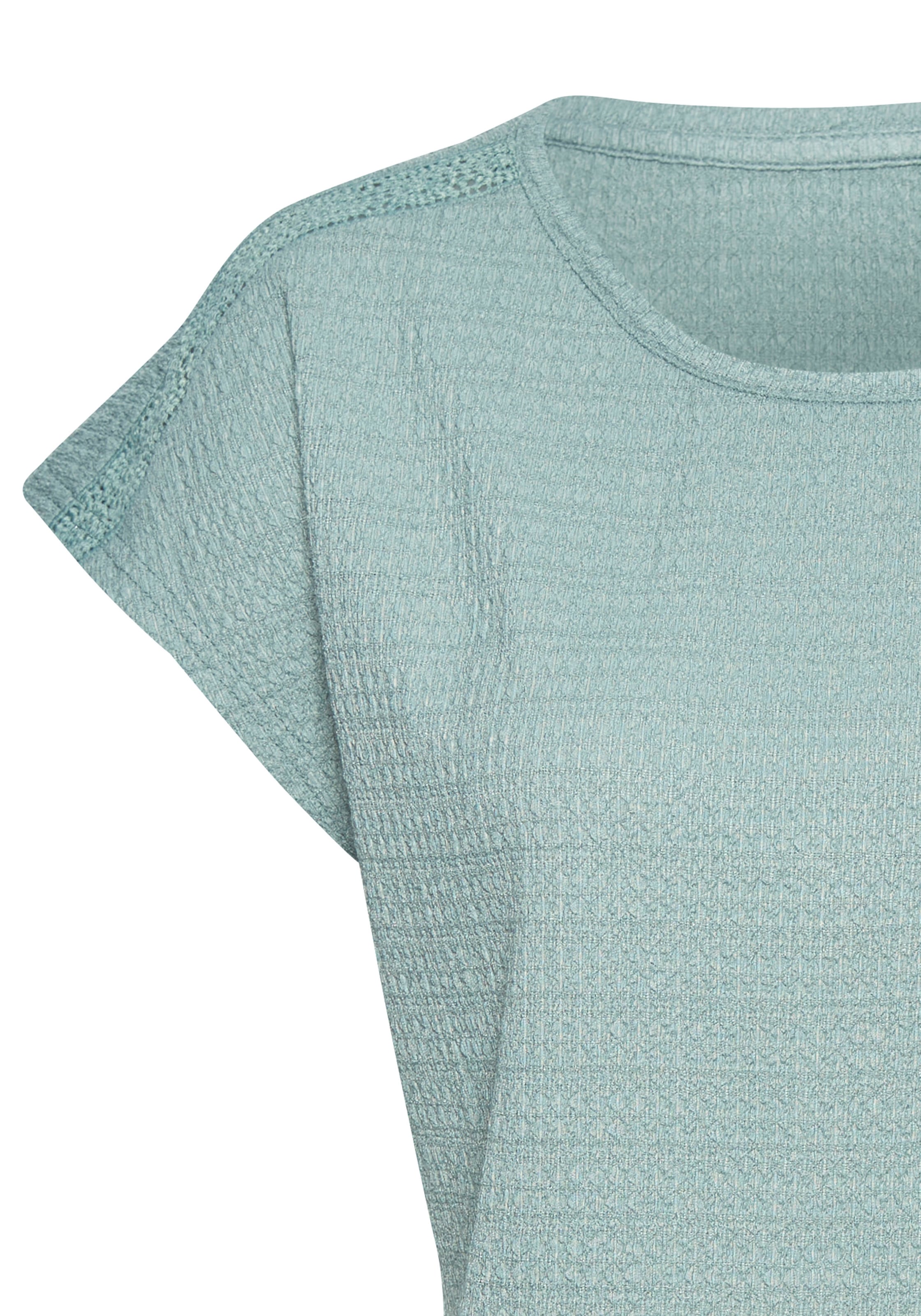Vivance Kurzarmshirt »mit dekorativem Häkeleinsatz«, (2er-Pack), aus bügelfreier Crêpe-Qualität