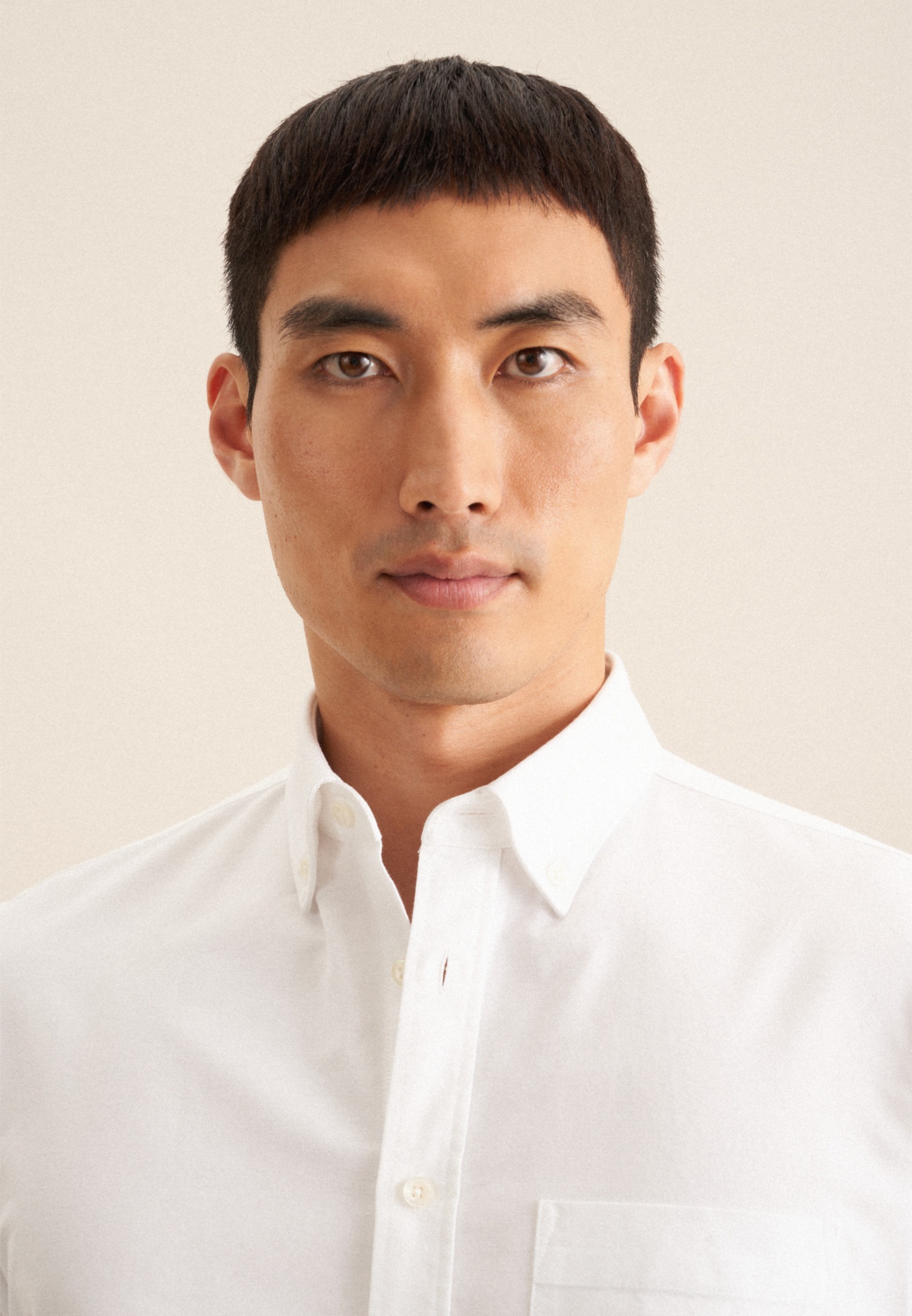 Thumbnail - seidensticker Businesshemd Slim 1/1 Button-Down-Kragen Uni