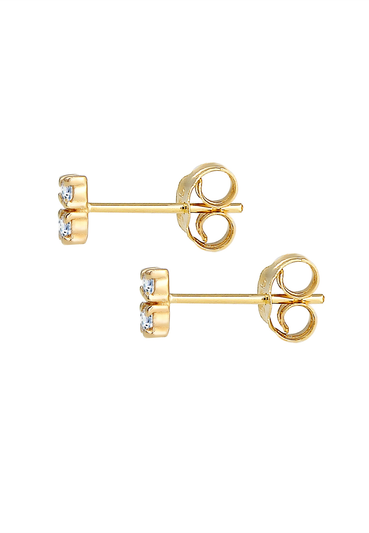 Elli DIAMONDS Paar Ohrstecker »Ohrstecker Duo Diamant (0.12 ct.) 375 Gelbgold«