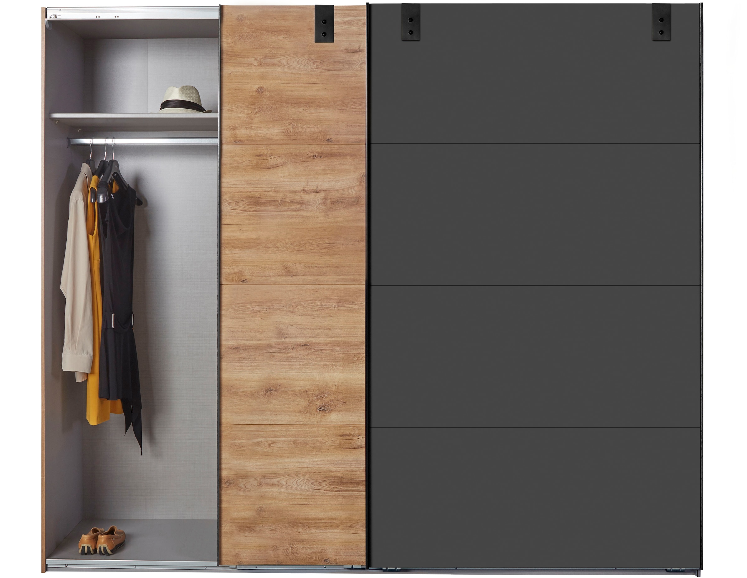 Wimex Schwebetürenschrank »Malmö, Kleiderschrank wahlweise mit oder ohne Spiegel«, Kleiderschrank im Industrial Design, 225 oder 270cm breit