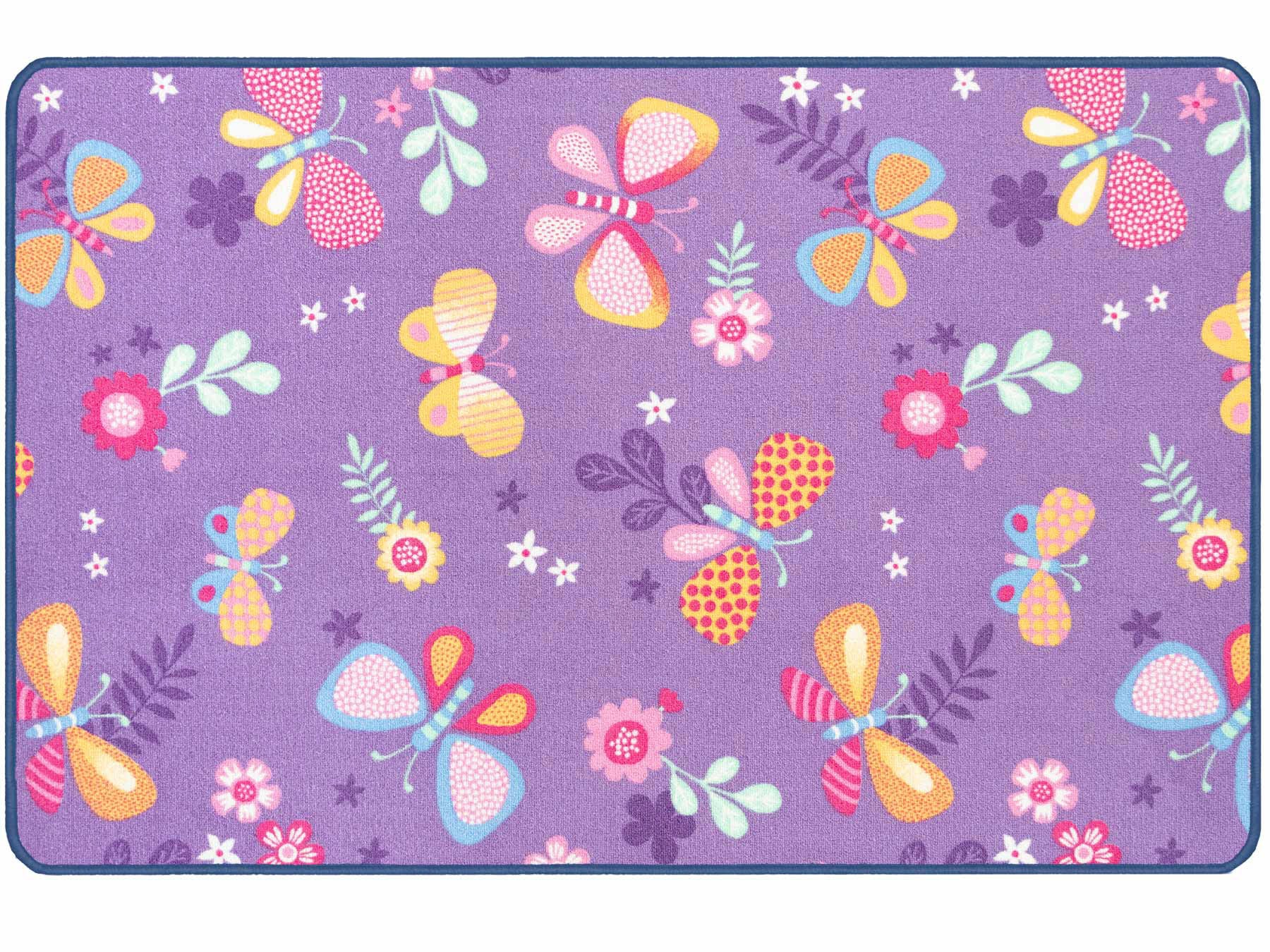 Kinderteppich "PAPILLON, Made in Belgium", lila, B:100cm H:6,5mm L:150cm, Polyamid, PRIMAFLOR-IDEEN IN TEXTIL, Teppiche, Kinderteppich, Motiv Schmetterlinge, Kinderzimmer