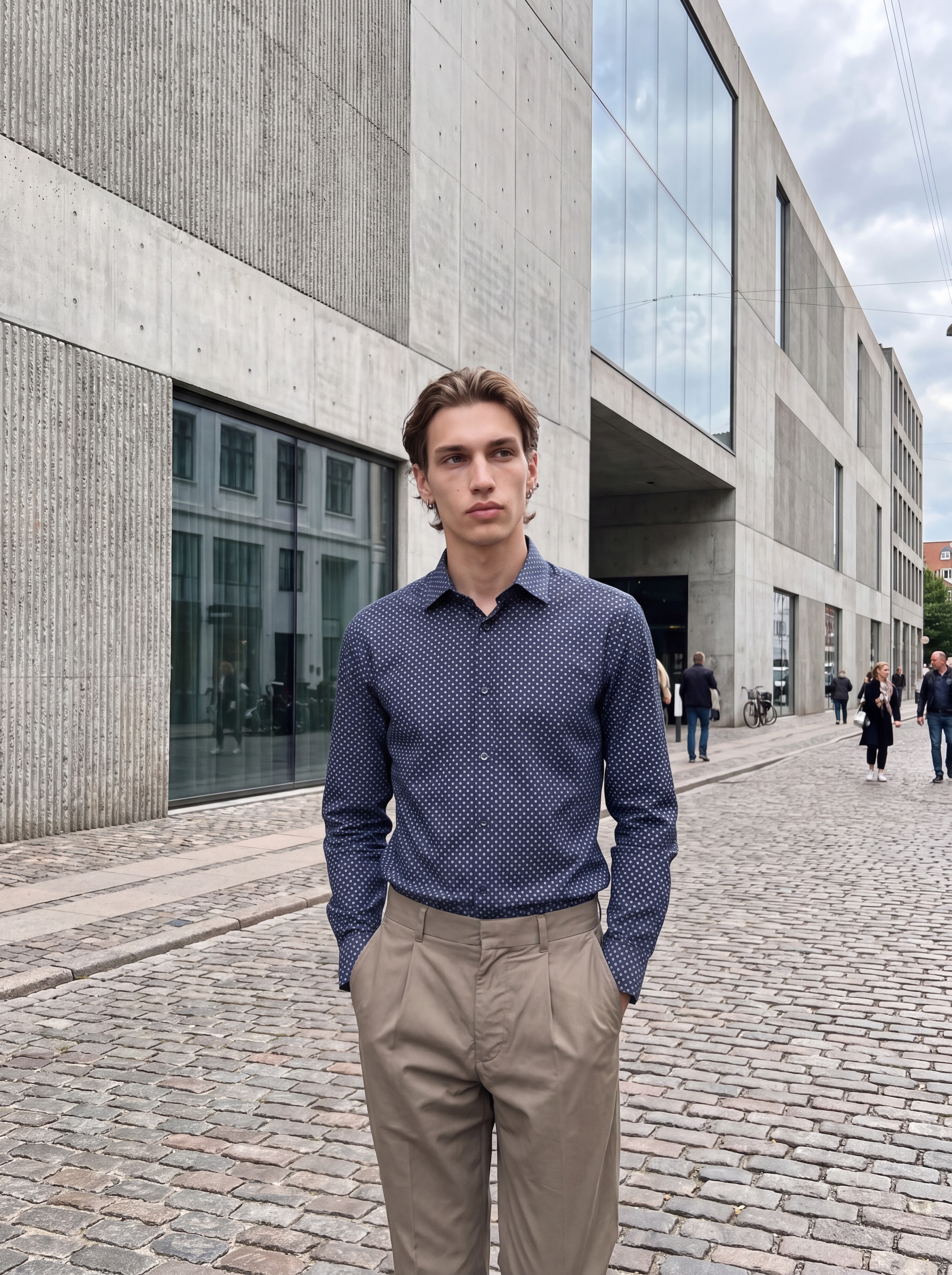 Jack & Jones Langarmhemd »JJMATHEO DETAIL PRINT SHIRT L/S« Baumwollmischung, slim fit