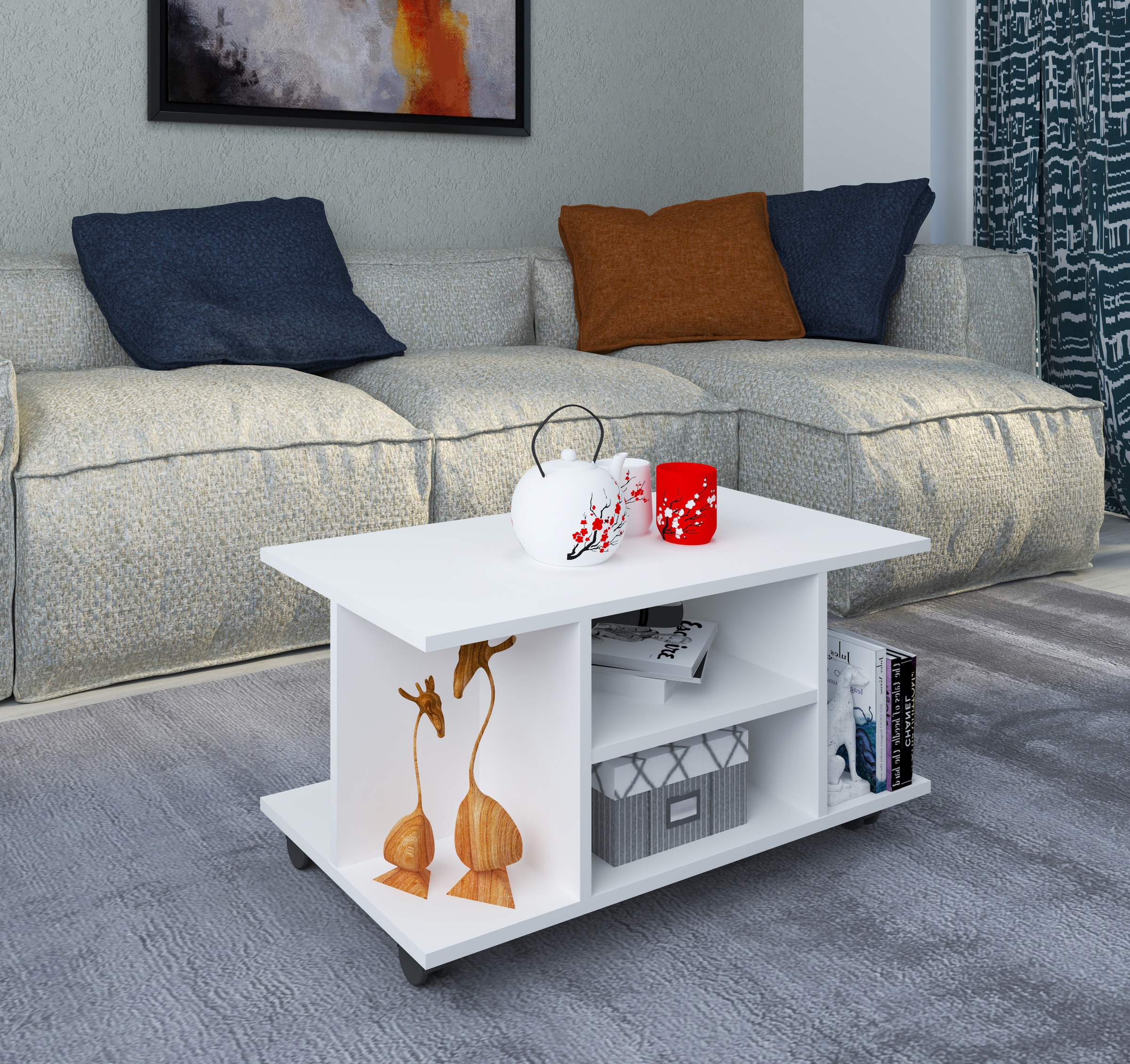 VCM Beistelltisch »Holz Sofatisch Couchtisch Rollen Findula«