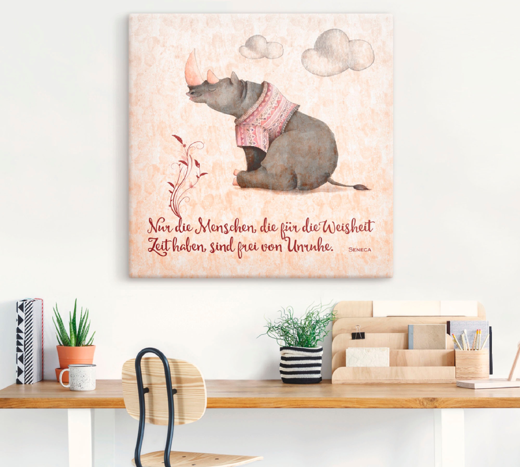 Artland »Lebensweisheit Zeit« Tiere 1 Stk. tlg. auf Holzrahmen gespannt