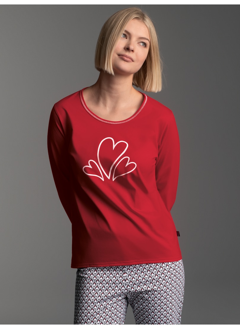 Trigema Schlafanzug »TRIGEMA Pyjama-Oberteil mit süßem Herzen-Print«, (1 tlg.)