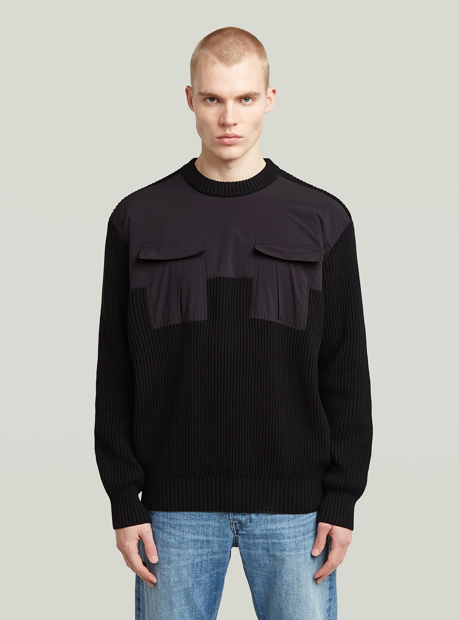 G-STAR "Woven Mix Knit Pullover"