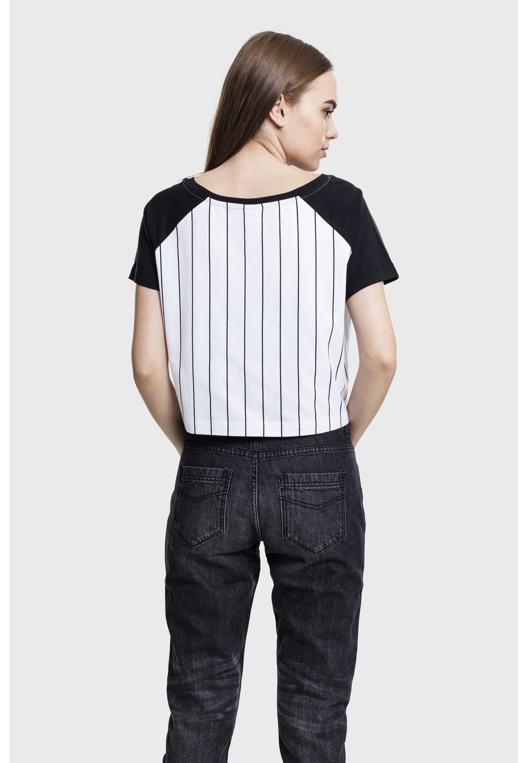 URBAN CLASSICS T-Shirt »Urban Classics Damen Ladies Cropped Baseball Tee« 1 Stk.