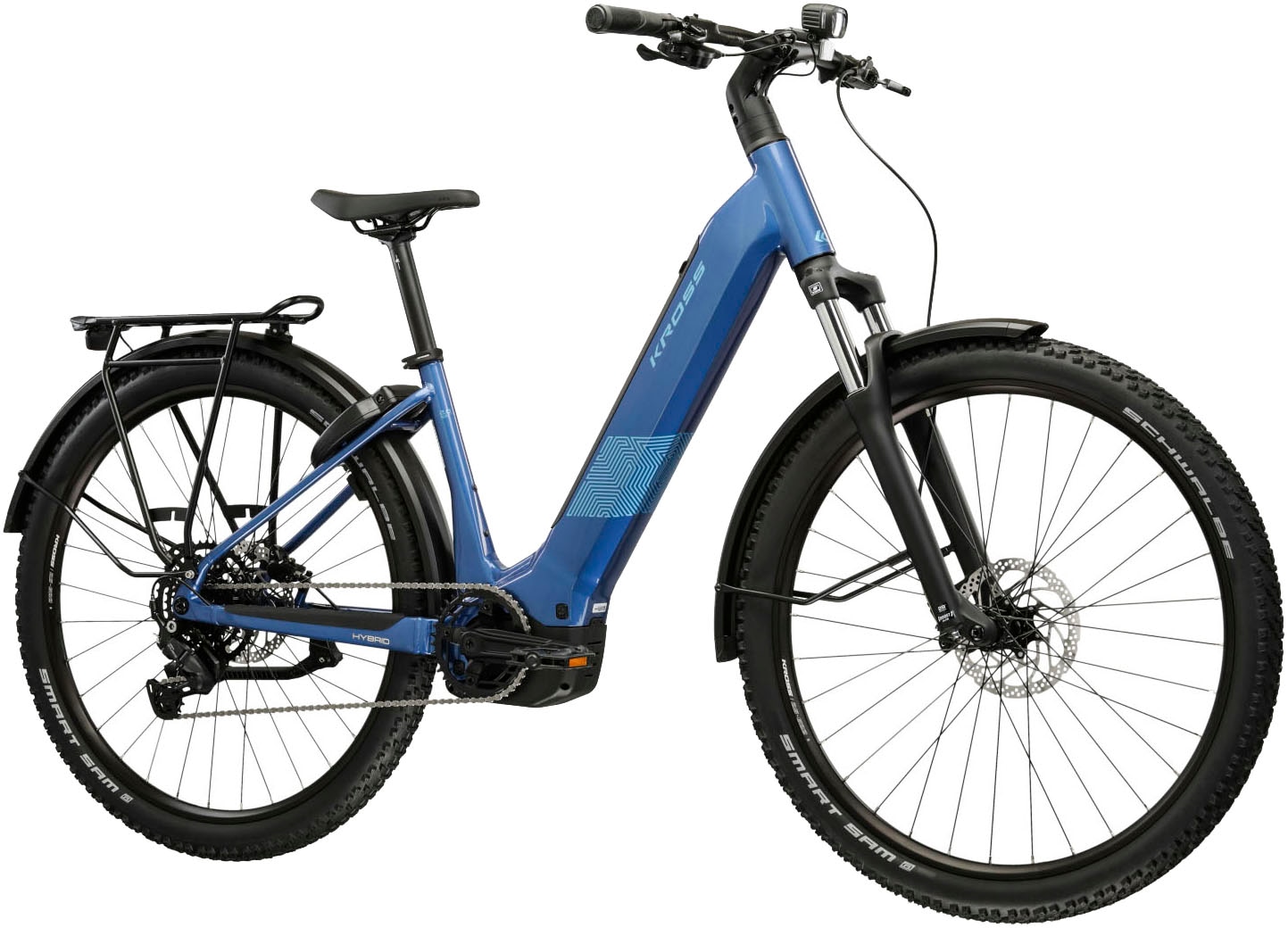 Kross »Influx Hybrid SUV 2.0 16,7Ah / BOSCH 600 Wh 29" blau 9 Gänge 2026« 9 Gang Shimano CUES U4000 Schaltwerk Kettenschaltung Mittelmotor 250 W BOSCH PERFORMANCE LINE PX Mittelmotor