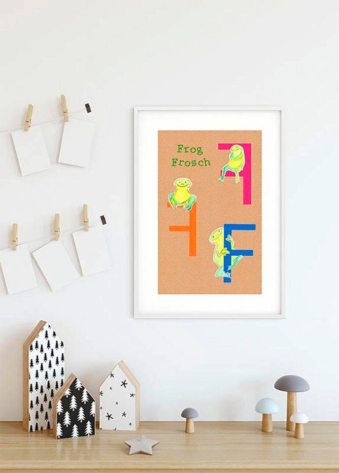 Komar Poster »ABC Animal F«, Buchstaben, (1 St.), Kinderzimmer, Schlafzimmer,  Wohnzimmer | BAUR