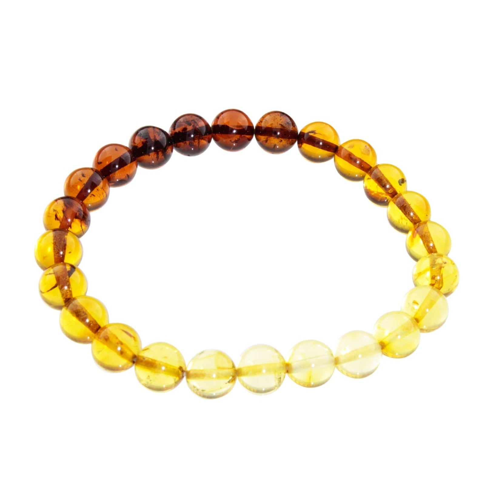 Armband OSTSEE-SCHMUCK "- Kugel 8 mm - Bernstein -" Gr. 19, bunt (mehrfarbig), Armbänder, Damen, Bernstein, Armband
