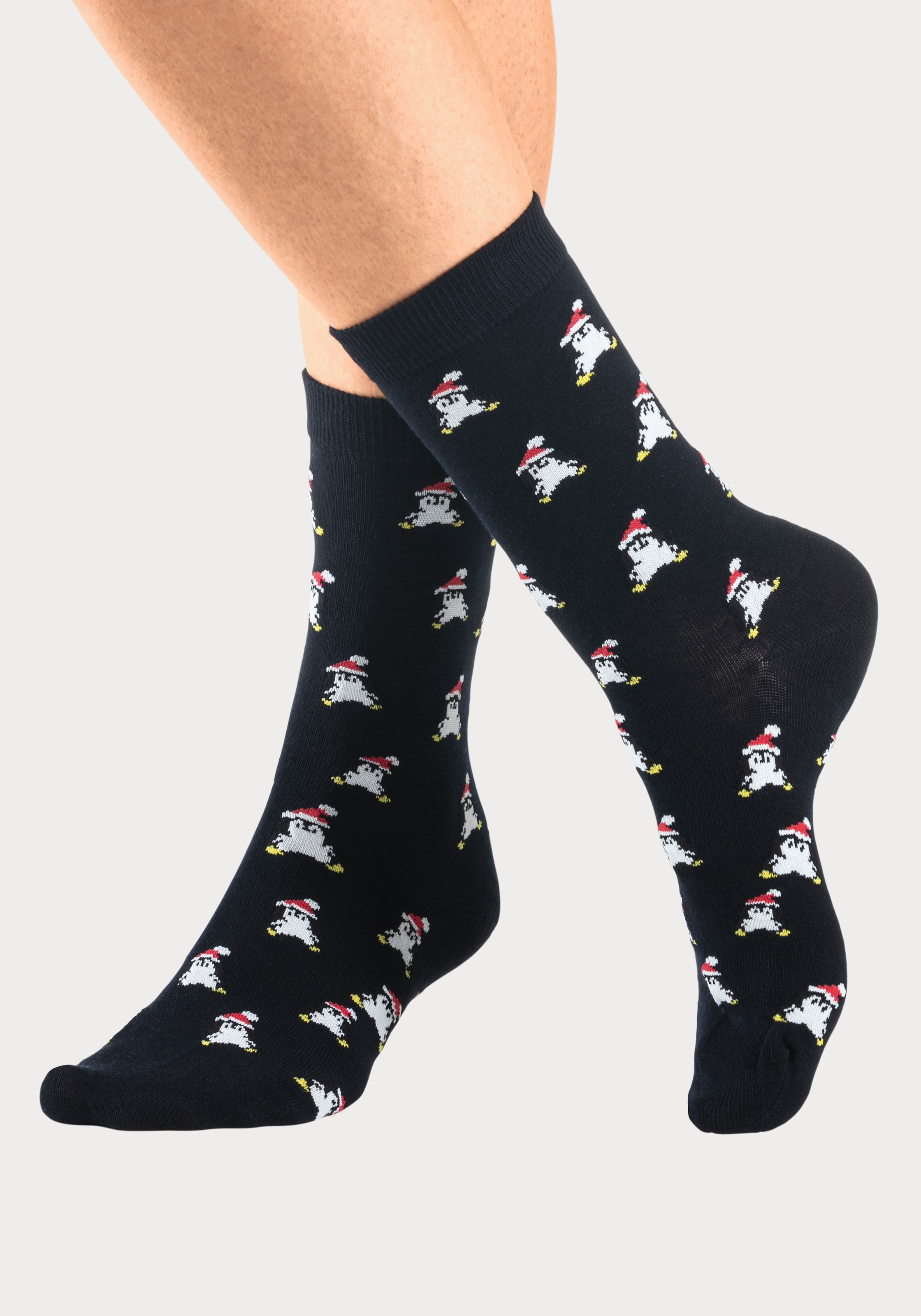 H.I.S Basicsocken, (Packung, 3 Paar), mit weihnachtlichen Motiven