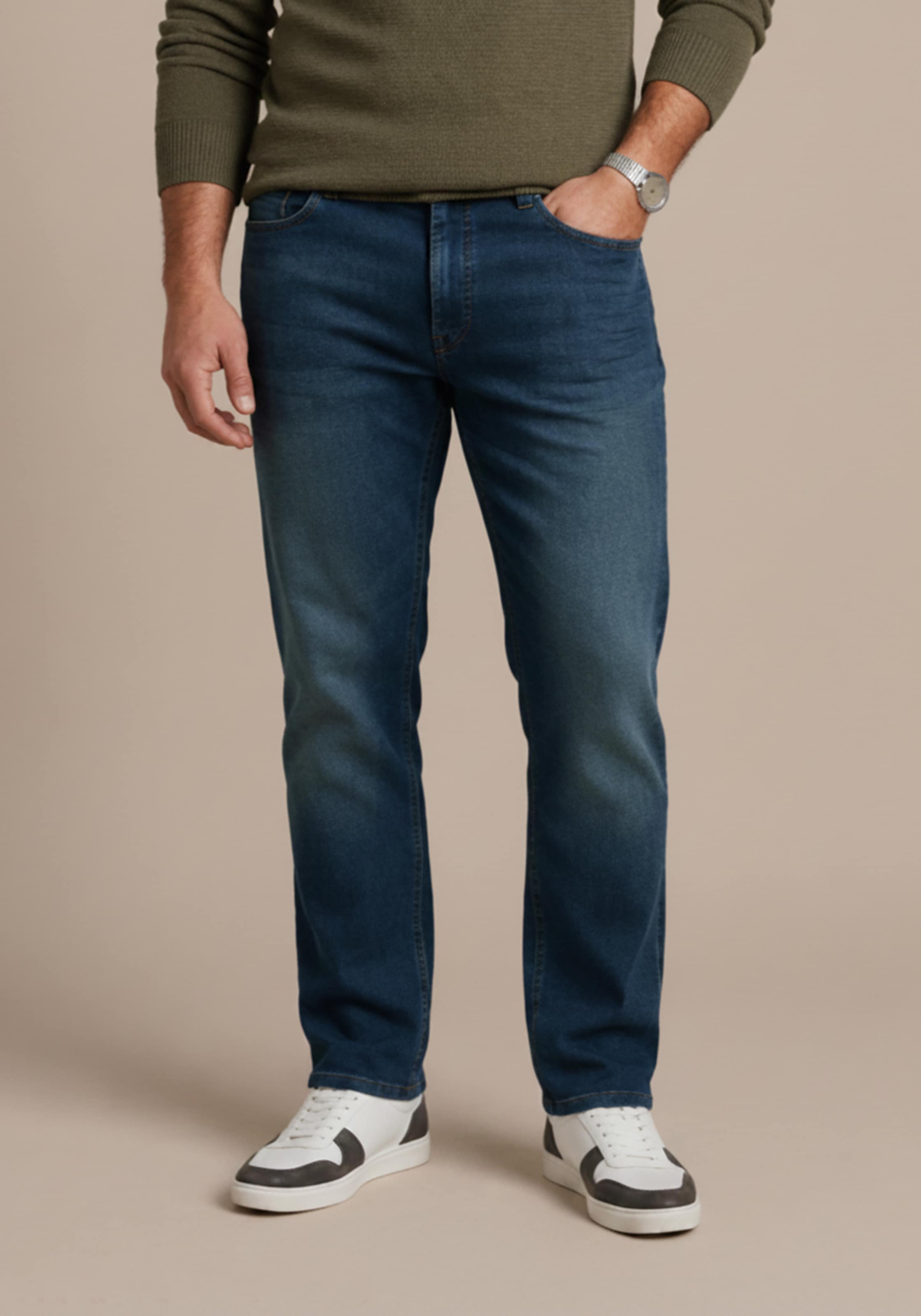 Mans World Plus Jogg Pants "Große Größen, comfort fit" Comfort Fit, gerade Beinform, mit Knopf- und Reißverschluss