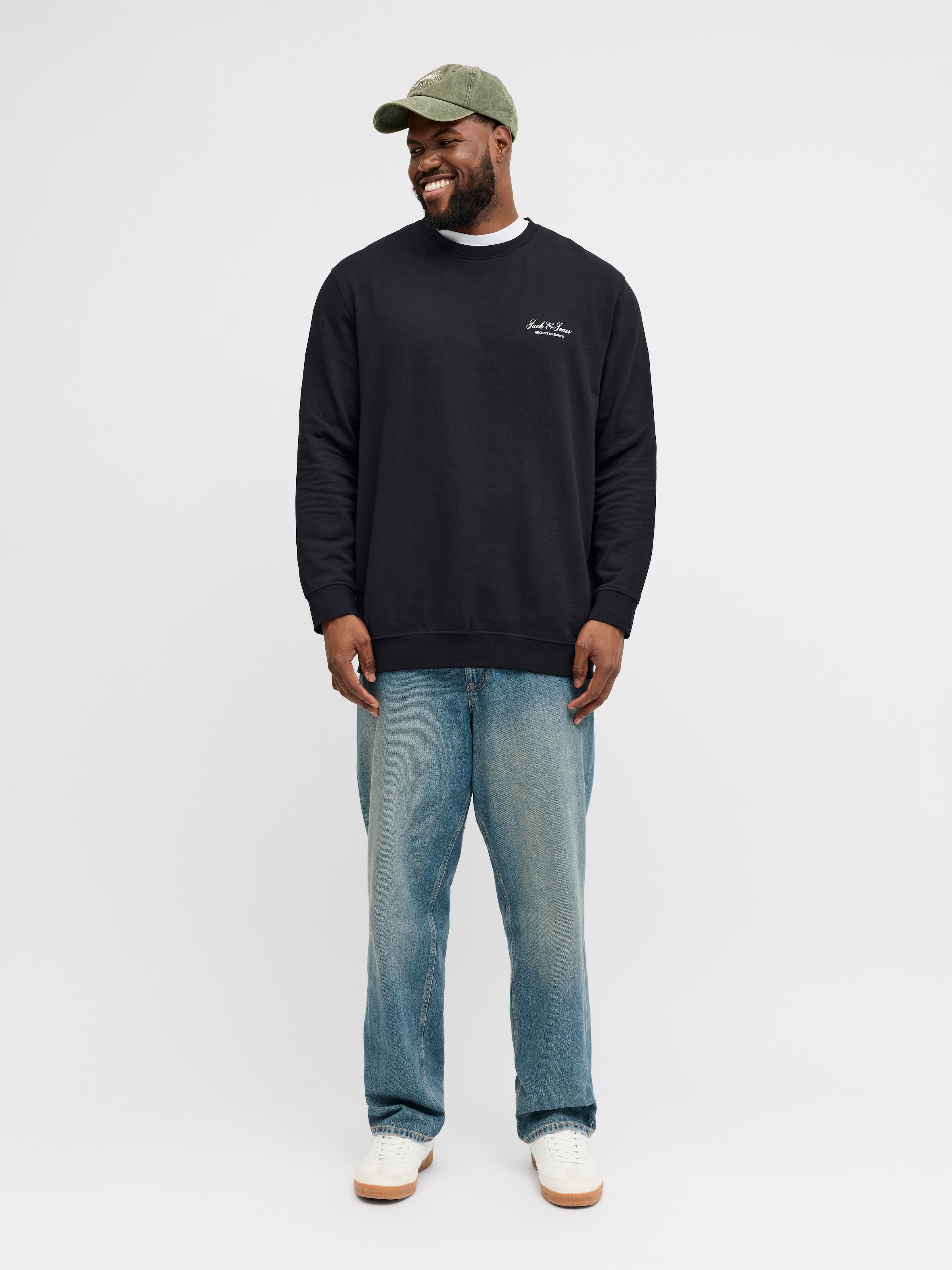 Jack & Jones PlusSize Sweatshirt »JJEARCHIVE GRAPHIC SWEAT CN NOOS PLS«, Baumwollmischung, relaxed fit
