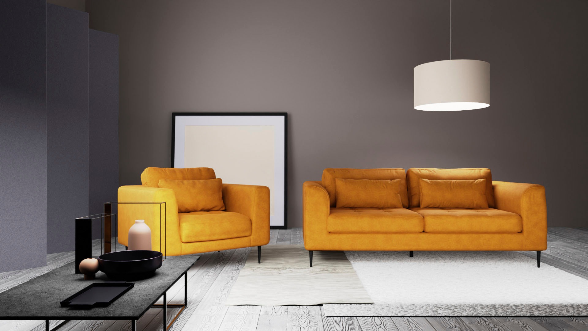 TRENDMANUFAKTUR Sessel »Luzi, Loungesessel, modern mit extra hohen Füßen«, Designsessel mit tollem Sitzkomfort, Metallfüße schwarz, Breite 96 cm