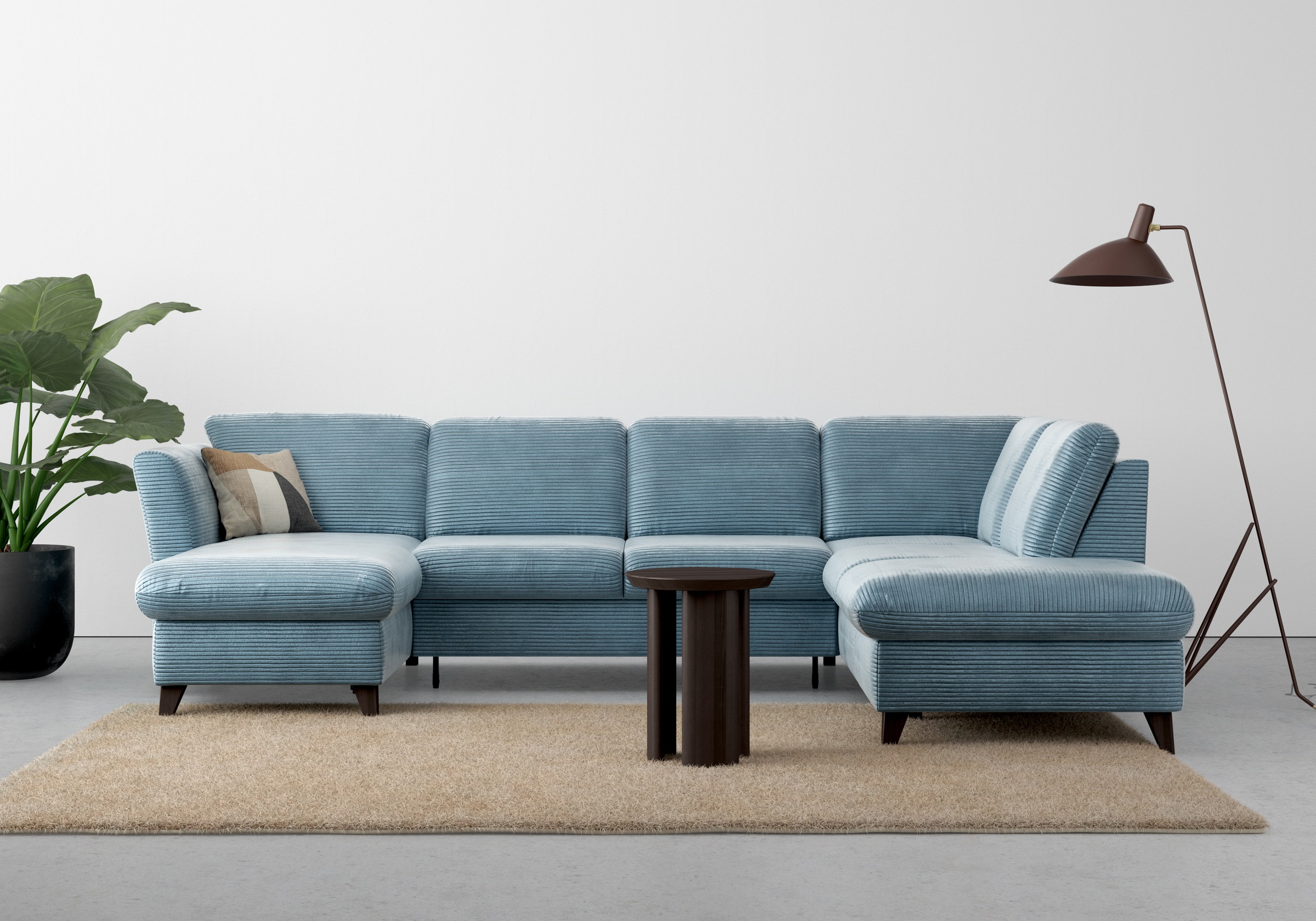 Home affaire Wohnlandschaft "Trelleborg U-Form" wahlweise mit Bettfunktion günstig online kaufen