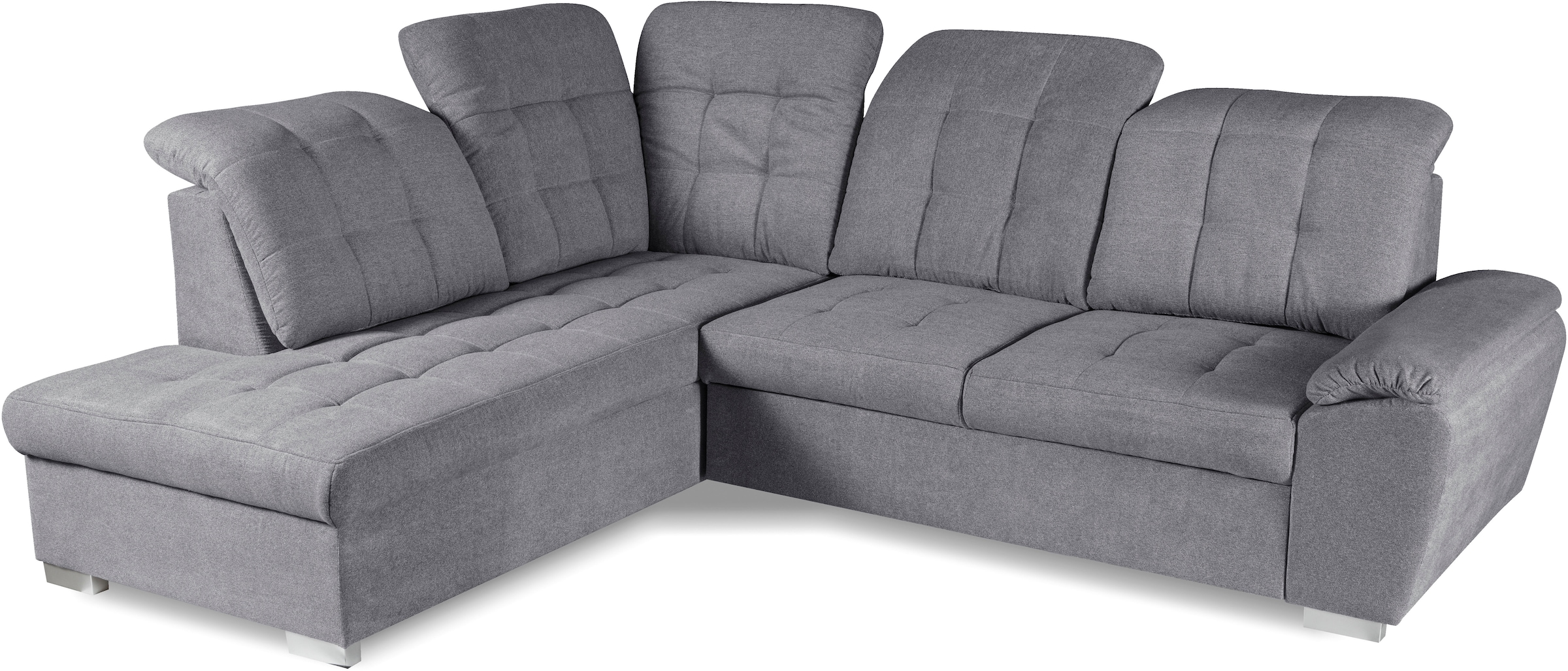 WERK2 Ecksofa »Brindisi, bequem und komfortabel, L-Form«, mit verstellbaren Kopfteilen, Bettfunktion & Bettkasten