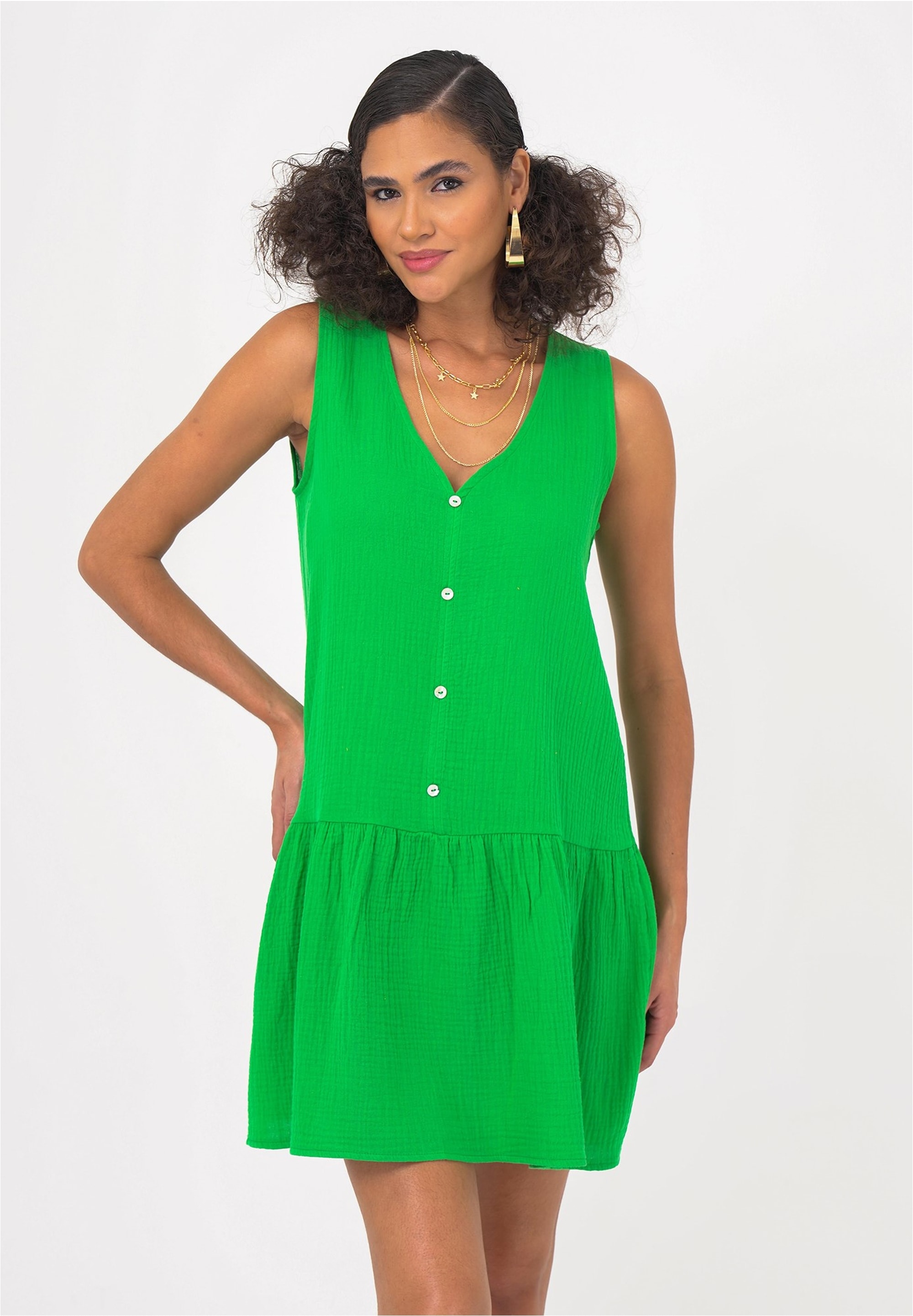 freshlions Jerseykleid "Penelope" 1 Stk. tlg. mit klassischem V-Ausschnitt günstig online kaufen