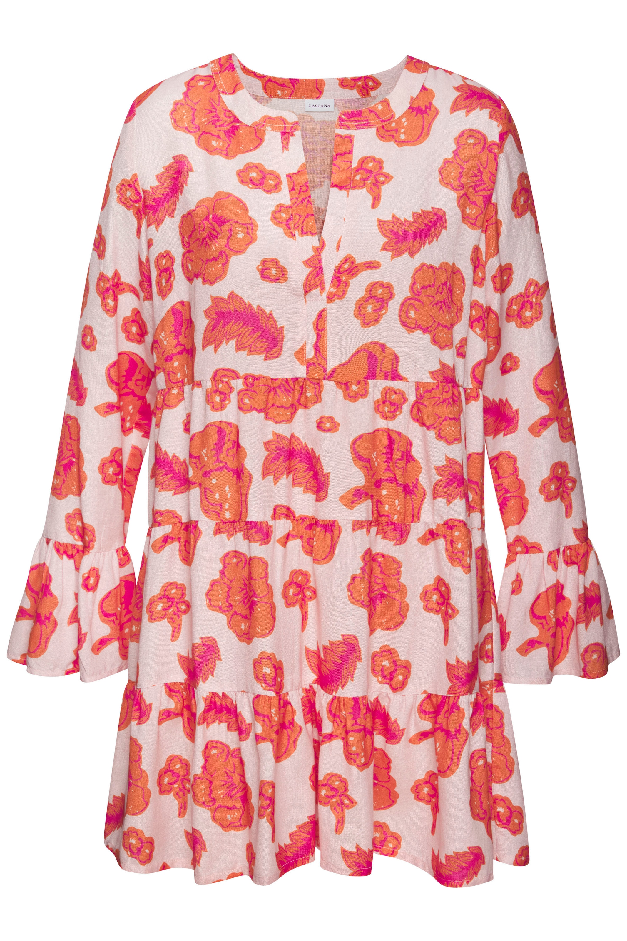 LASCANA Longbluse mit modischen Volants günstig online kaufen