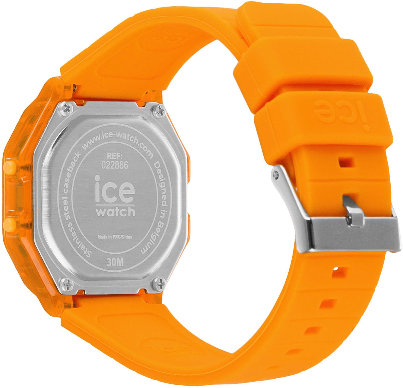 ice-watch Chronograph »ICE digit retro - Clear - Small«, Armbanduhr, Quarzuhr, Damenuhr, Silikonarmband, Datum, digital