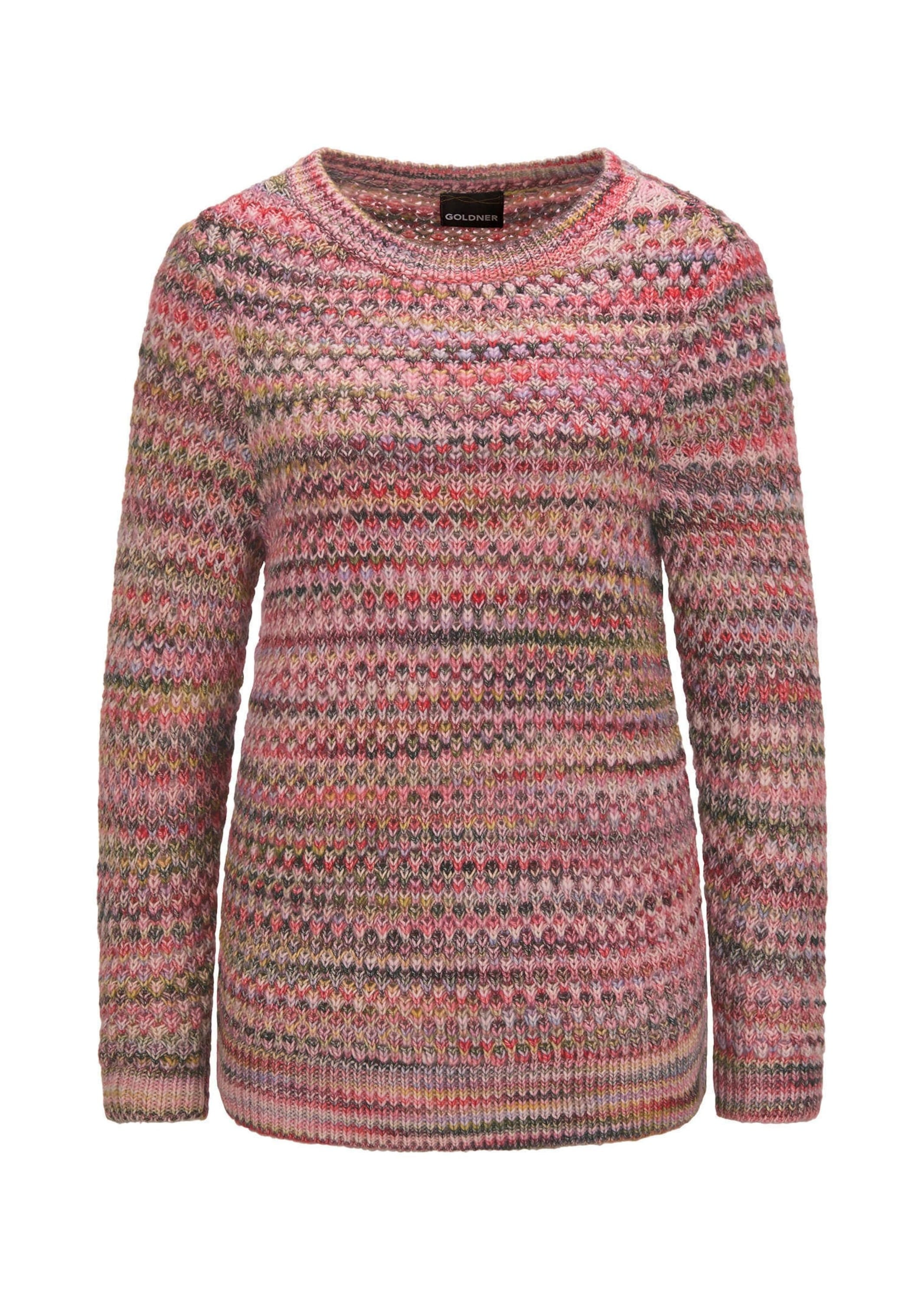 GOLDNER "Baumwoll-Pullover in Multicolor" Rundhalsausschnitt