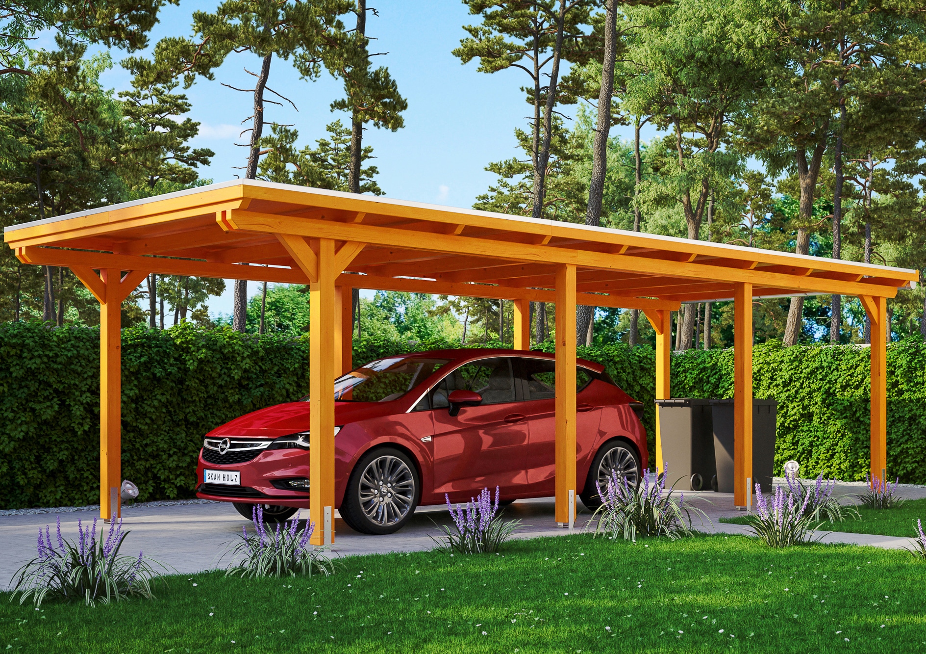 Skanholz Einzelcarport "Emsland" Leimholz 291 cm hellbraun