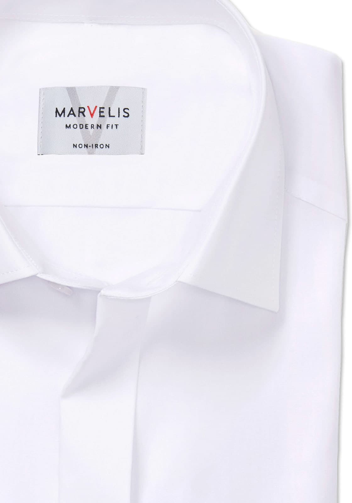 MARVELIS Langarmhemd Umschlagmanschette, New-Kentkragen, modern fit, bügelfrei