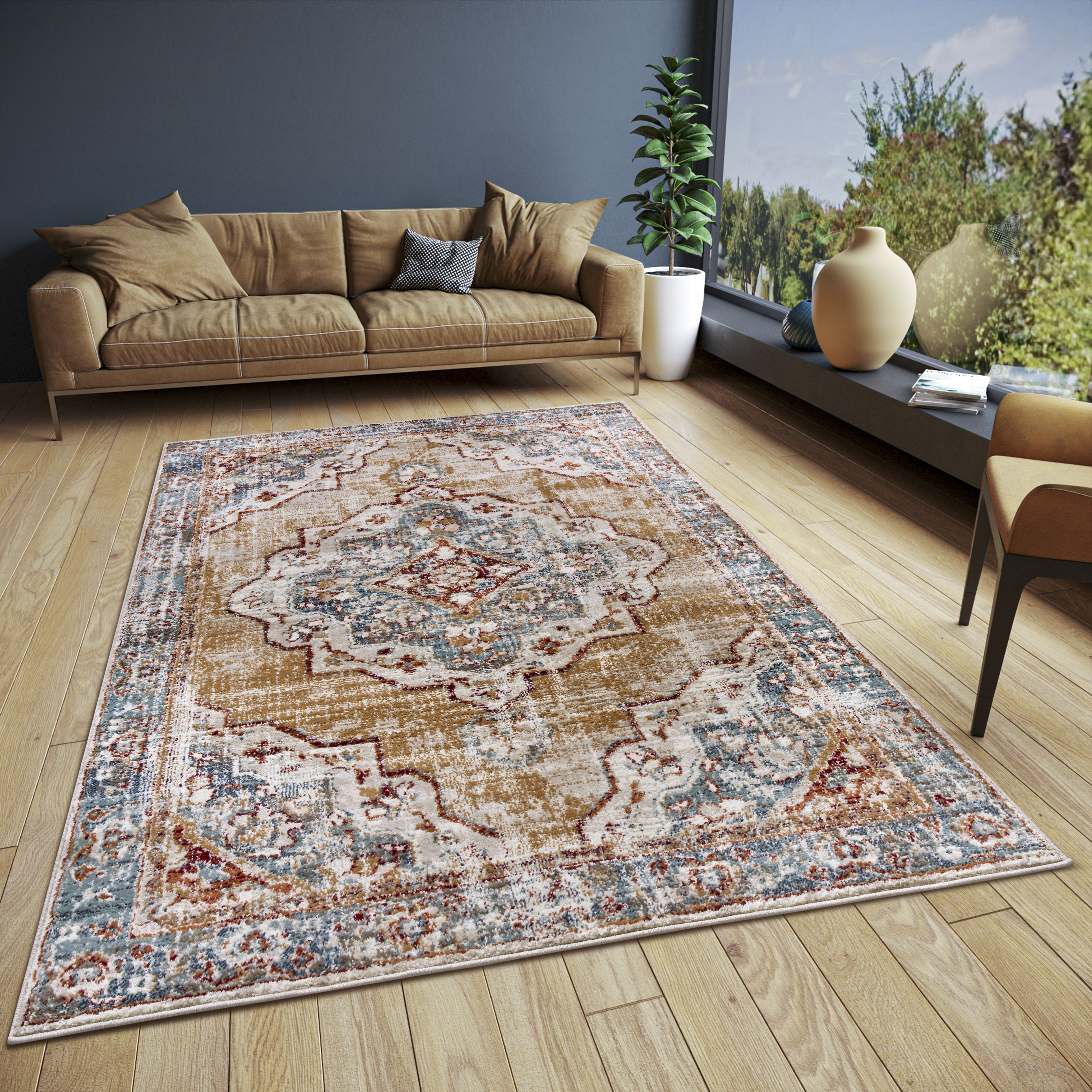 HANSE Home 1100000002199 "Strozzi" rechteckig 8 mm Höhe Läufer, Orientalisch, Kurzflor, Wohnzimmer, Schlafzimmer, Esszimmer
