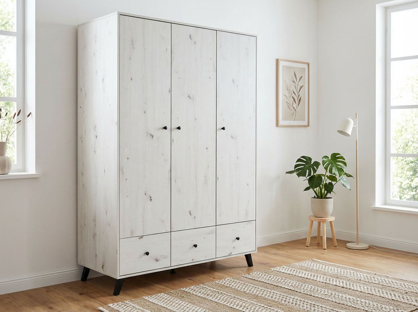 arthur berndt Babyzimmer-Komplettset »Babyzimmer Set »Lavea« 3-teilig« Set, Babymöbel-Set »Lavea«: Kleiderschrank, Kinderbett und Wickelkommode, 