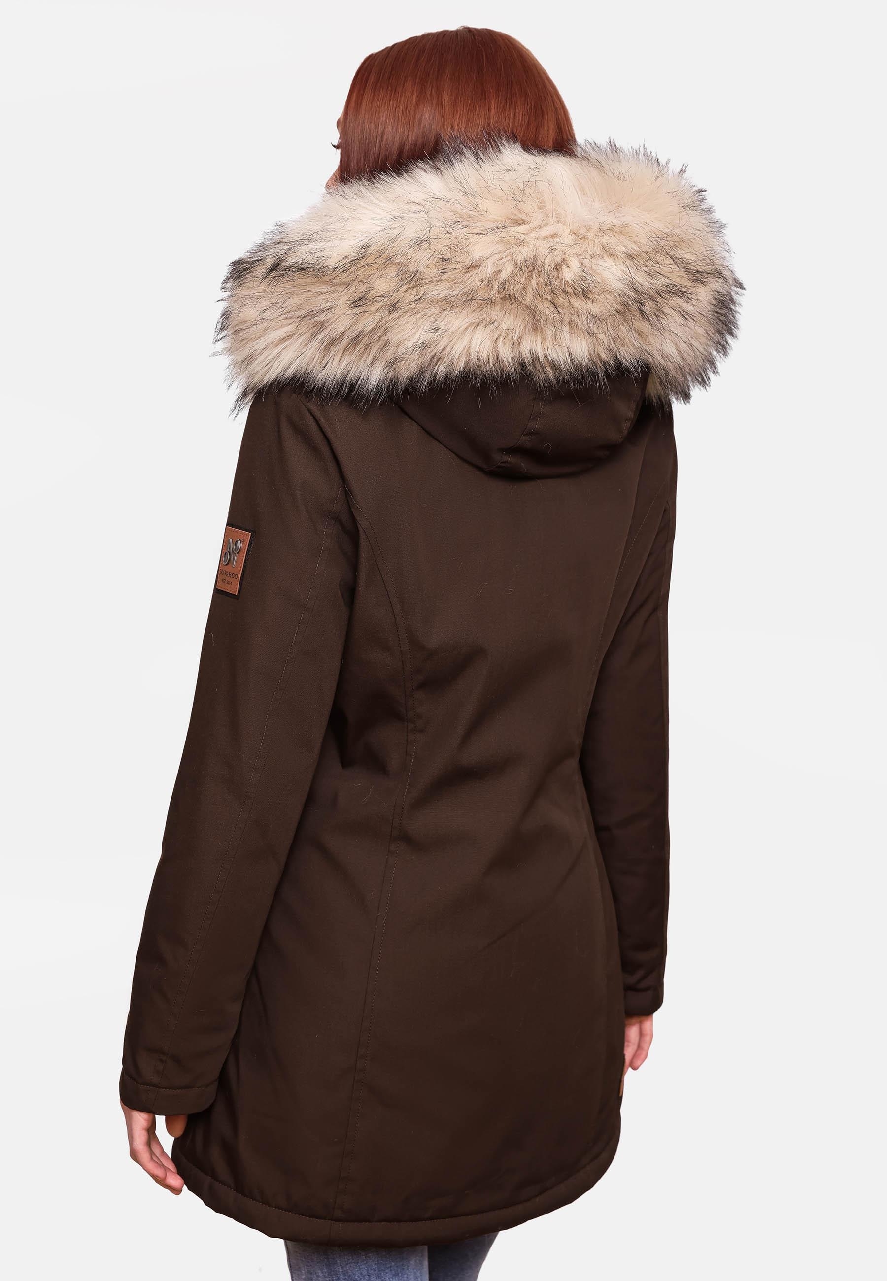 Navahoo Wintermantel »Cristal«, stylischer Damen Winterparka mit Kunstfell-Kapuze