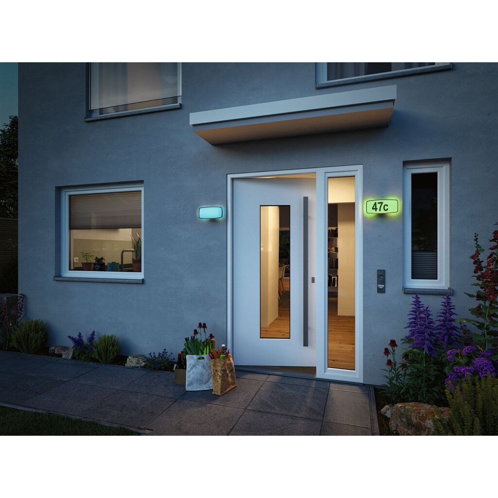 Paulmann LED Außen-Wandleuchte »Hausnummernleuchte IP44 276x73mm 6,5W 430lm 230V Anthrazit Kunststoff«, 1 flammig-flammig