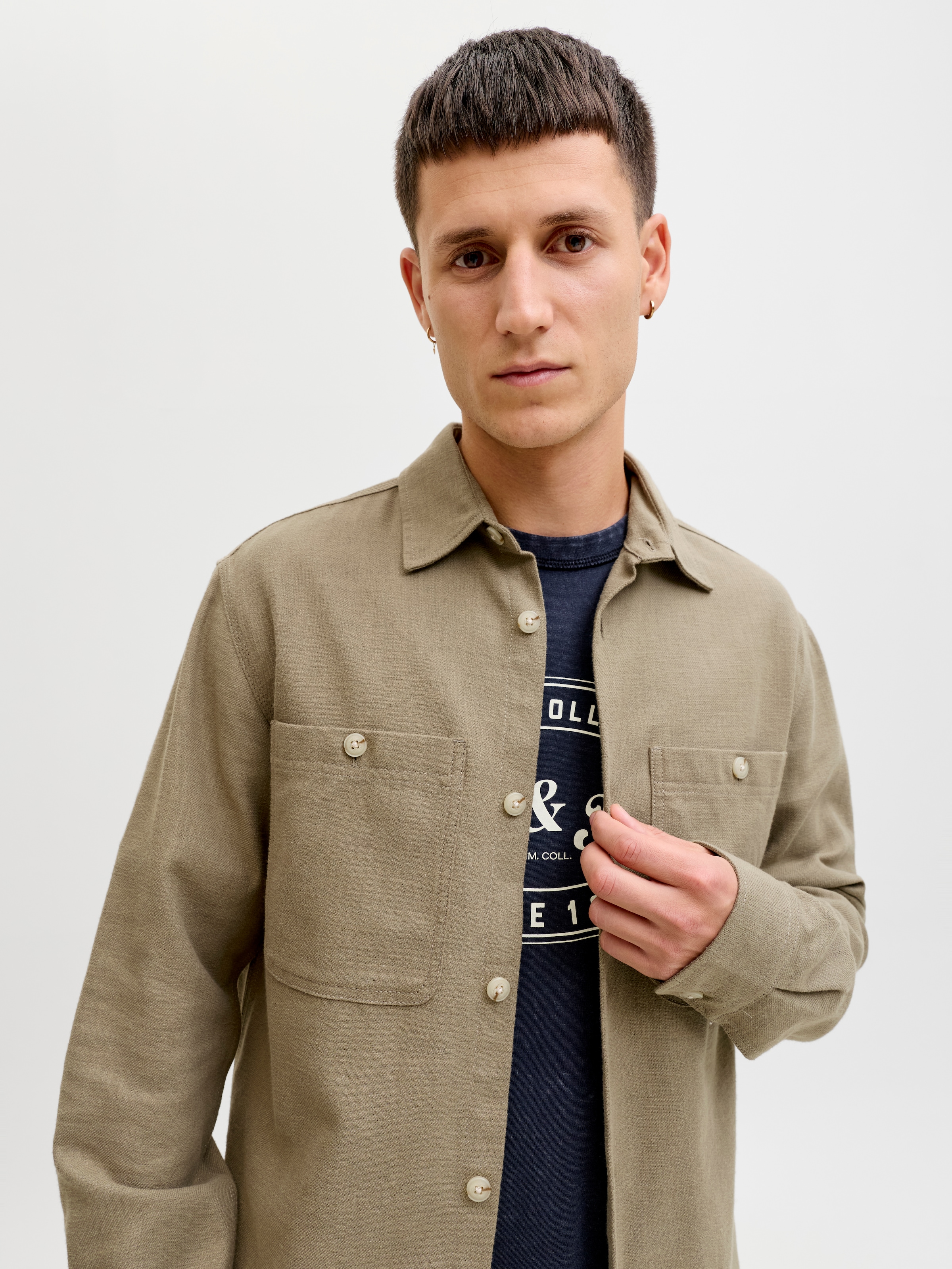 Jack & Jones Langarmhemd »JPRBLURAYLE LINEN BL. SOLID LS SHIRT SN«