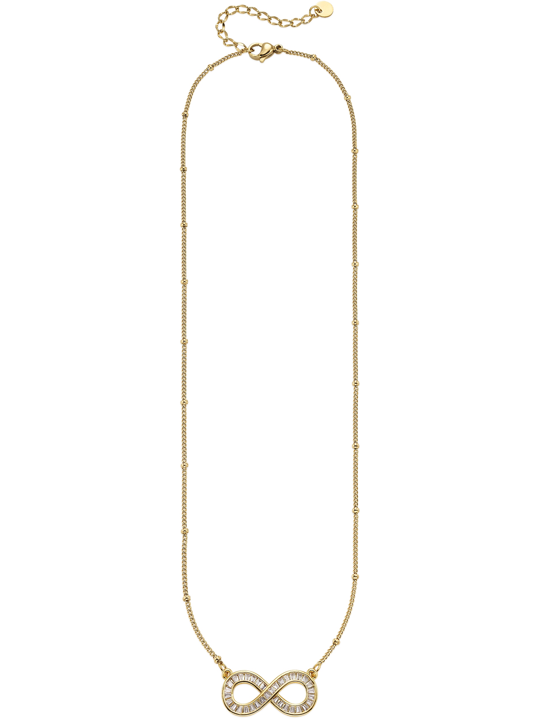 Bruno Banani Kette mit Anhänger »Edelstahlkette mit Unendlichkeitsanhänger / Infinity und Zirkonia weiß« mit Zirkonia (synth.)