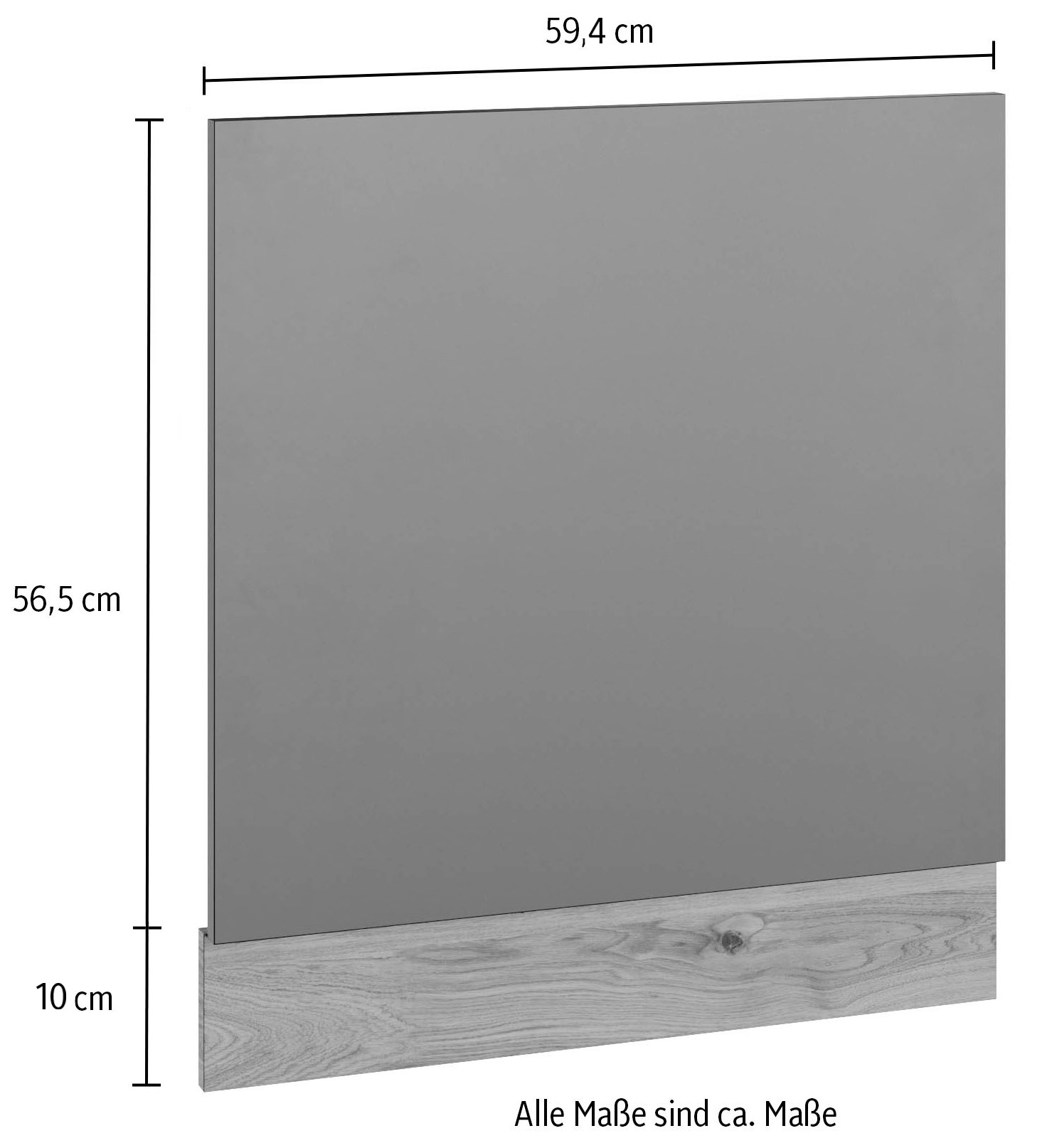 wiho Küchen Frontblende »Elba, für teilintegrierte Einbaugeschirrspüler«, Maße (B/H): 59,4/56,5 cm