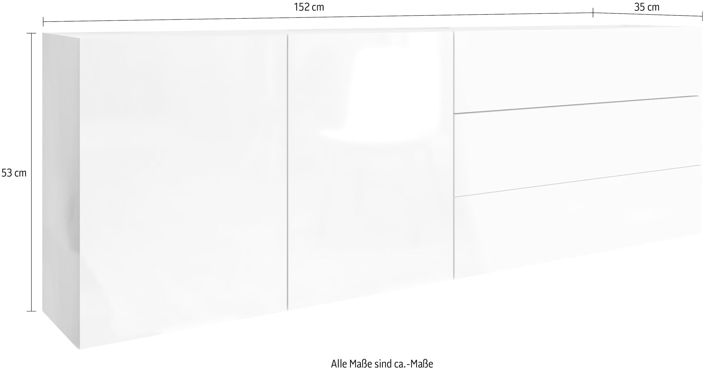 borchardt Möbel BAUR Lowboard | 152 Breite nur hängend cm, »Vaasa«, kaufen