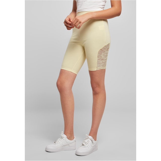 URBAN CLASSICS Stoffhose »Damen Ladies High Waist Lace Inset Cycle Shorts«,  (1 tlg.) online bestellen | BAUR