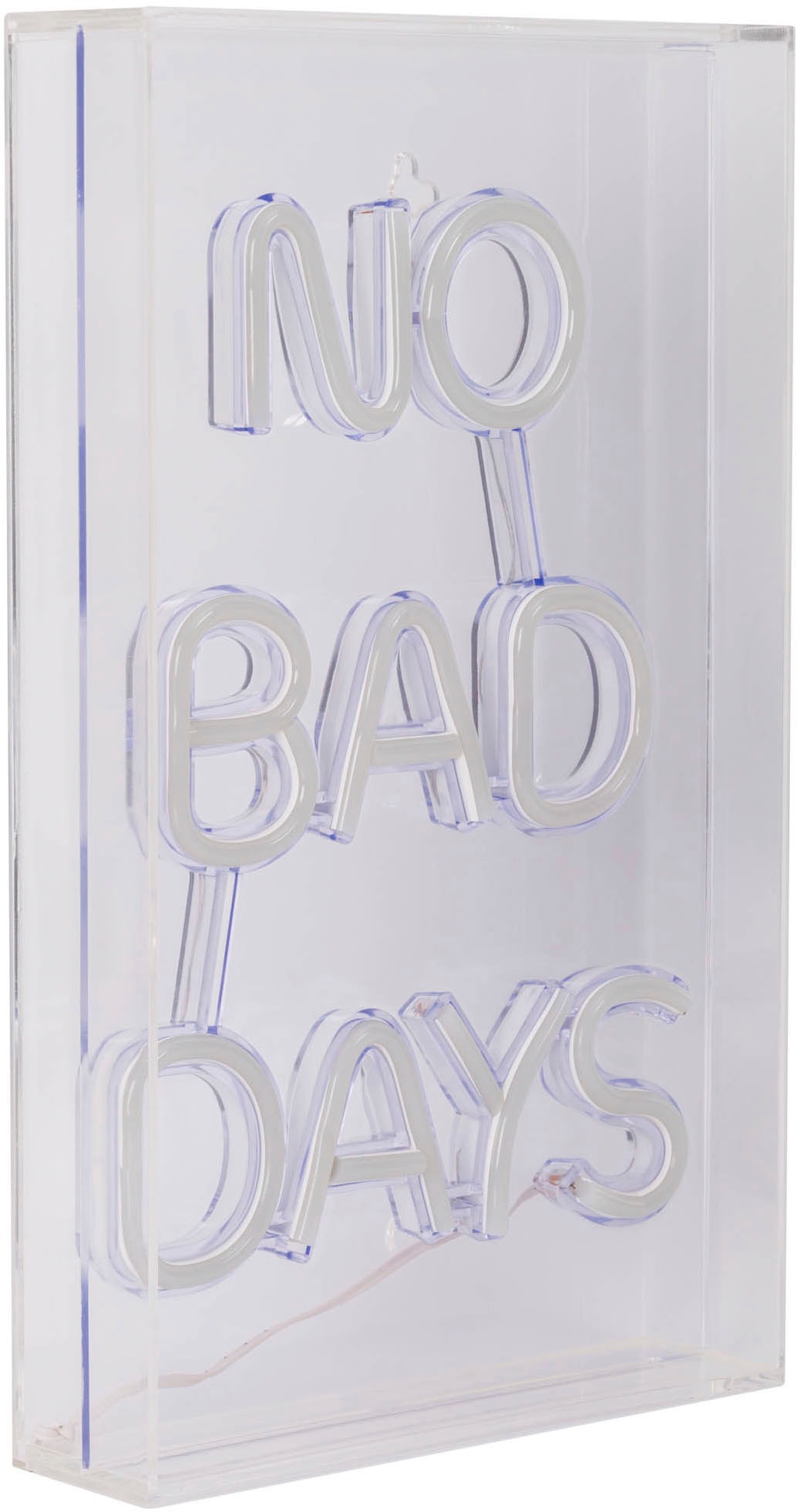 näve LED Dekolicht »NO BAD DAYS«, 1 flammig, Leuchtmittel LED-Modul | LED fest integriert, Schriftzug beleuchtet blau rot, Tisch- Wandfunktion, transparent, USB