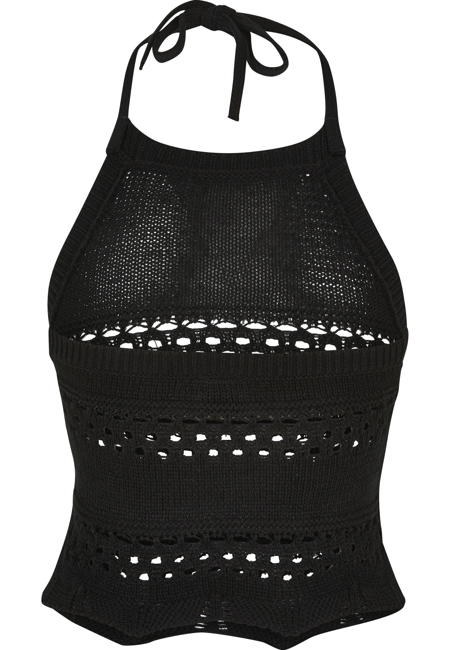 URBAN CLASSICS Tanktop »Urban Classics Damen Ladies Short Crochet Knit Neckholder Top« 1 Stk.