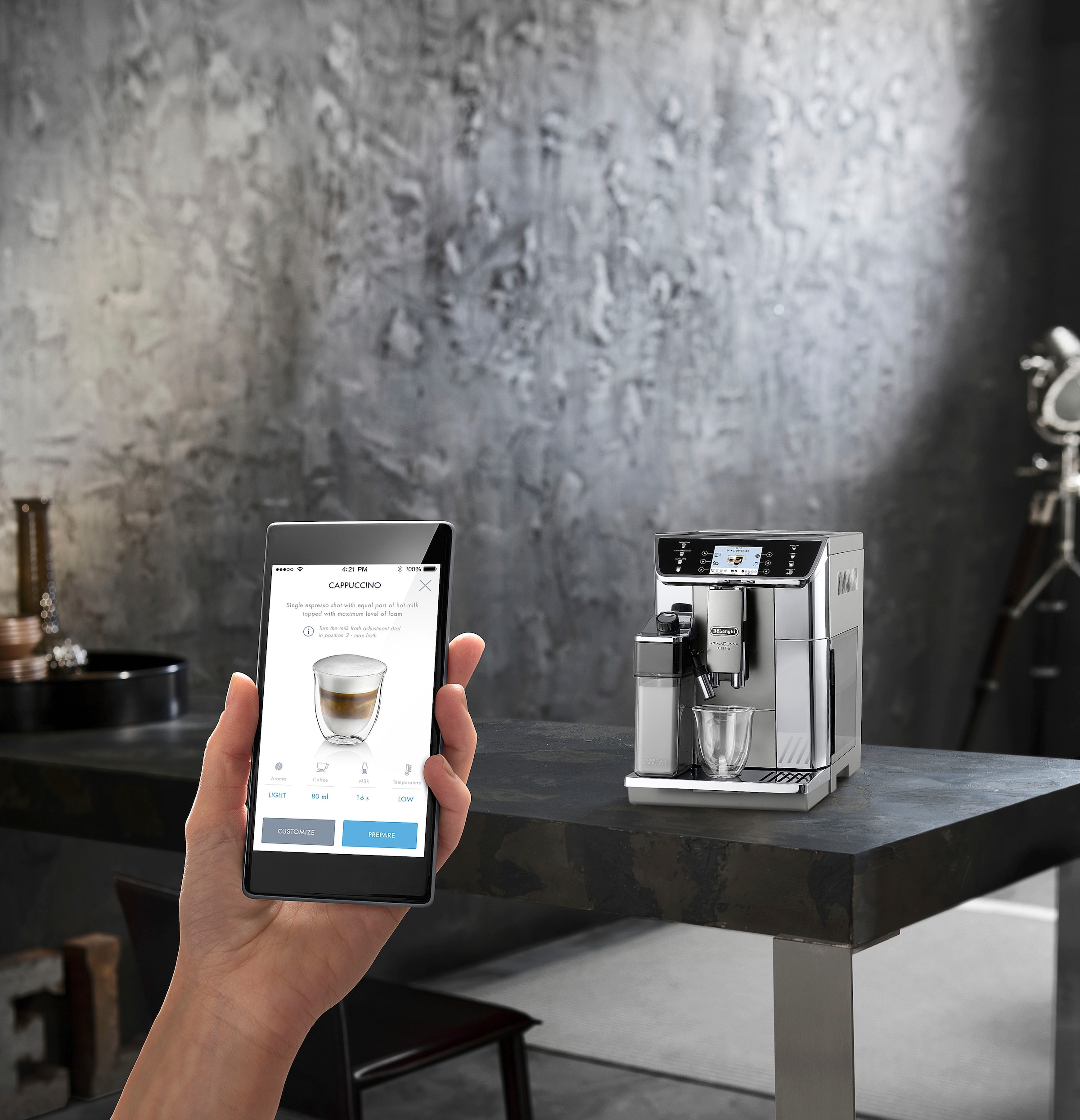 De'Longhi Kaffeevollautomat »PrimaDonna Elite ECAM 656.55.MS«, mit Appsteuerung und Sensor-Touch Direktwahltasten