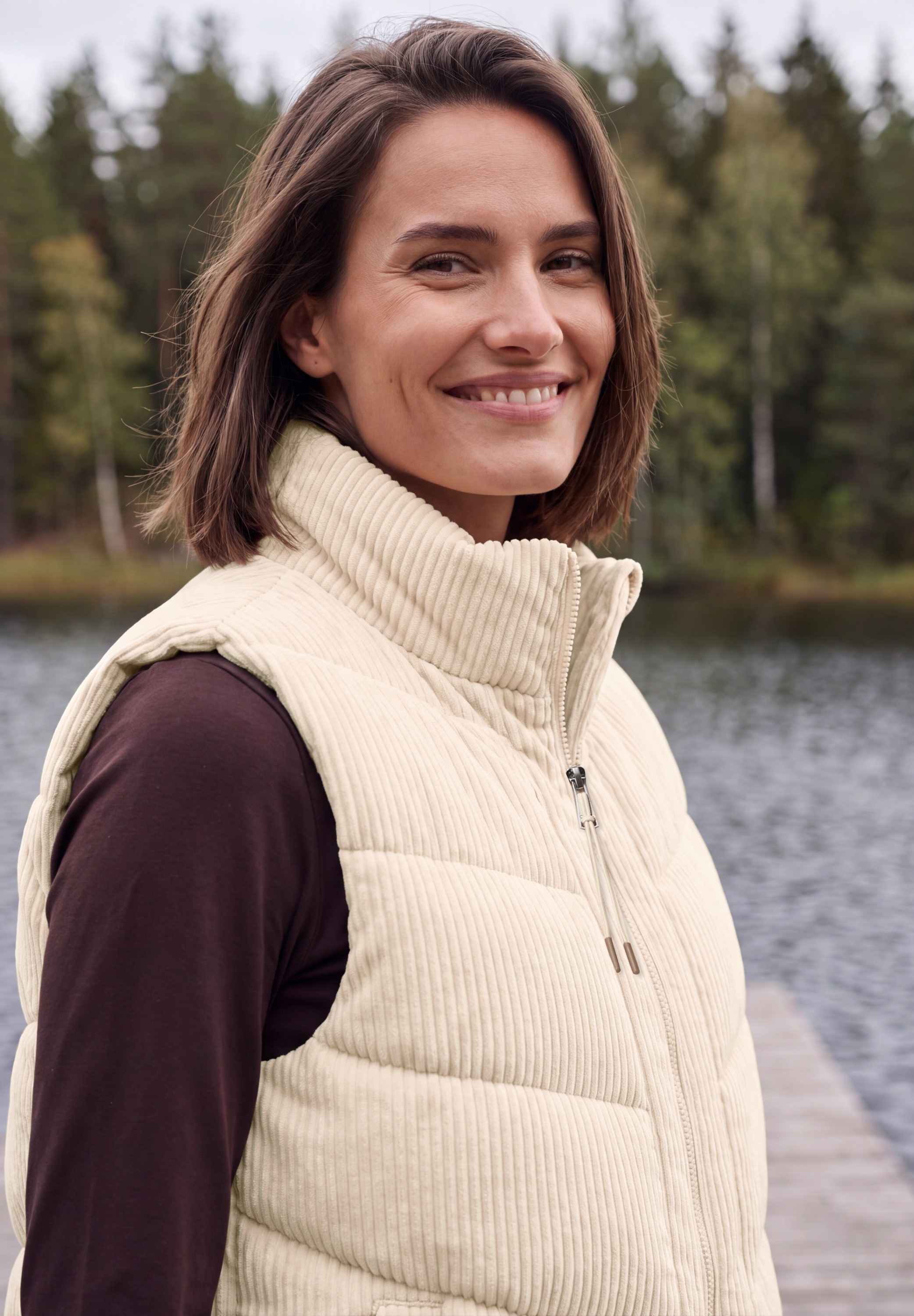 Cecil Cordweste mit Steppmuster und Zipper