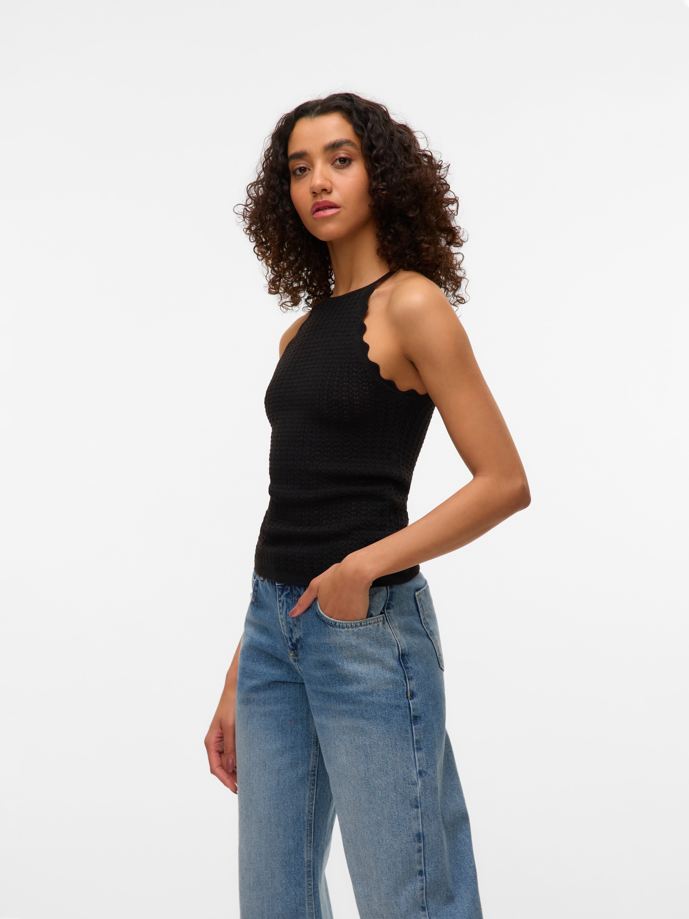 Vero Moda Stricktop »VMPANAMA SL KNIT TOP VMA NOOS«, im tollen Ajour-Strickmuster