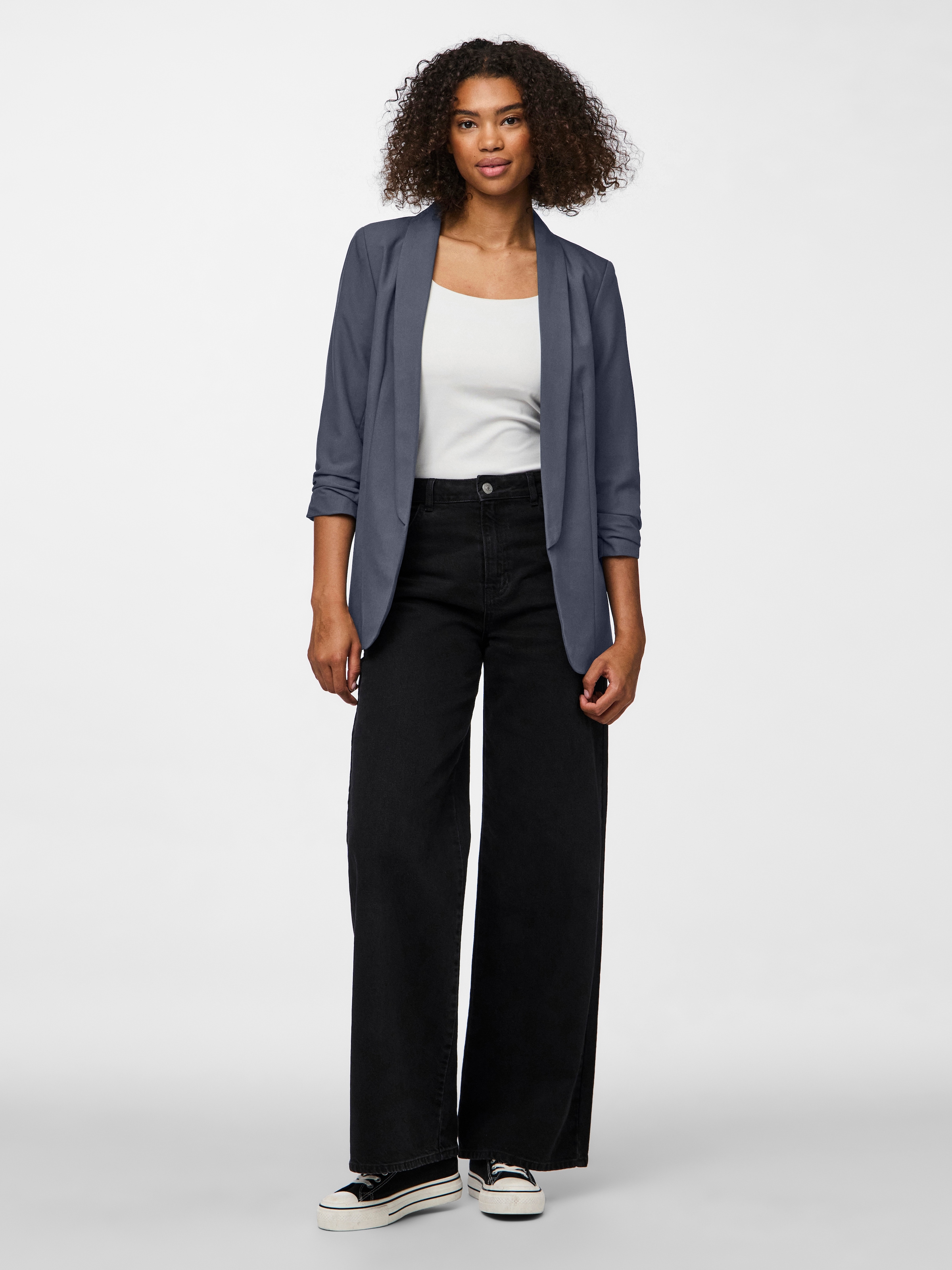 pieces Blusenblazer »PCBOSELLA 3/4 BLAZER NOOS« Materialmix, regular fit
