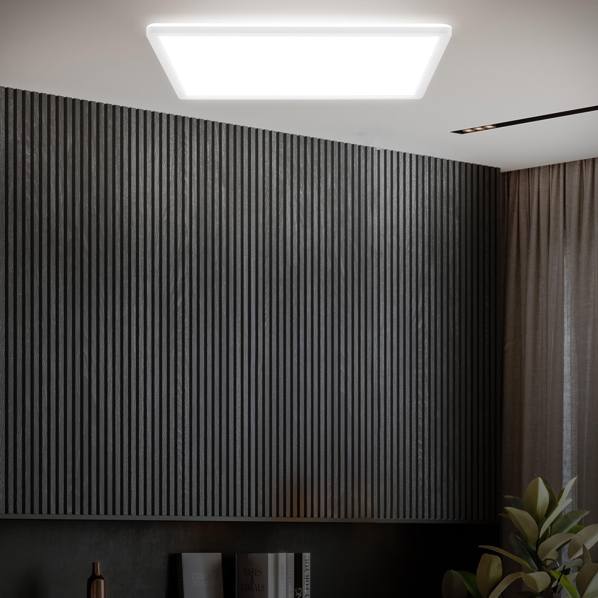 B.K.Licht LED Deckenleuchte »BKL1601 Ultraflache Deckenlampe, LED Panel mit Backlight« LED-Modul 1 Stk. Neutralweiß 4.000K, 3.000 Lm, 22W, indirekte Hintergrundbeleuchtung, 42x42cm, Weiß