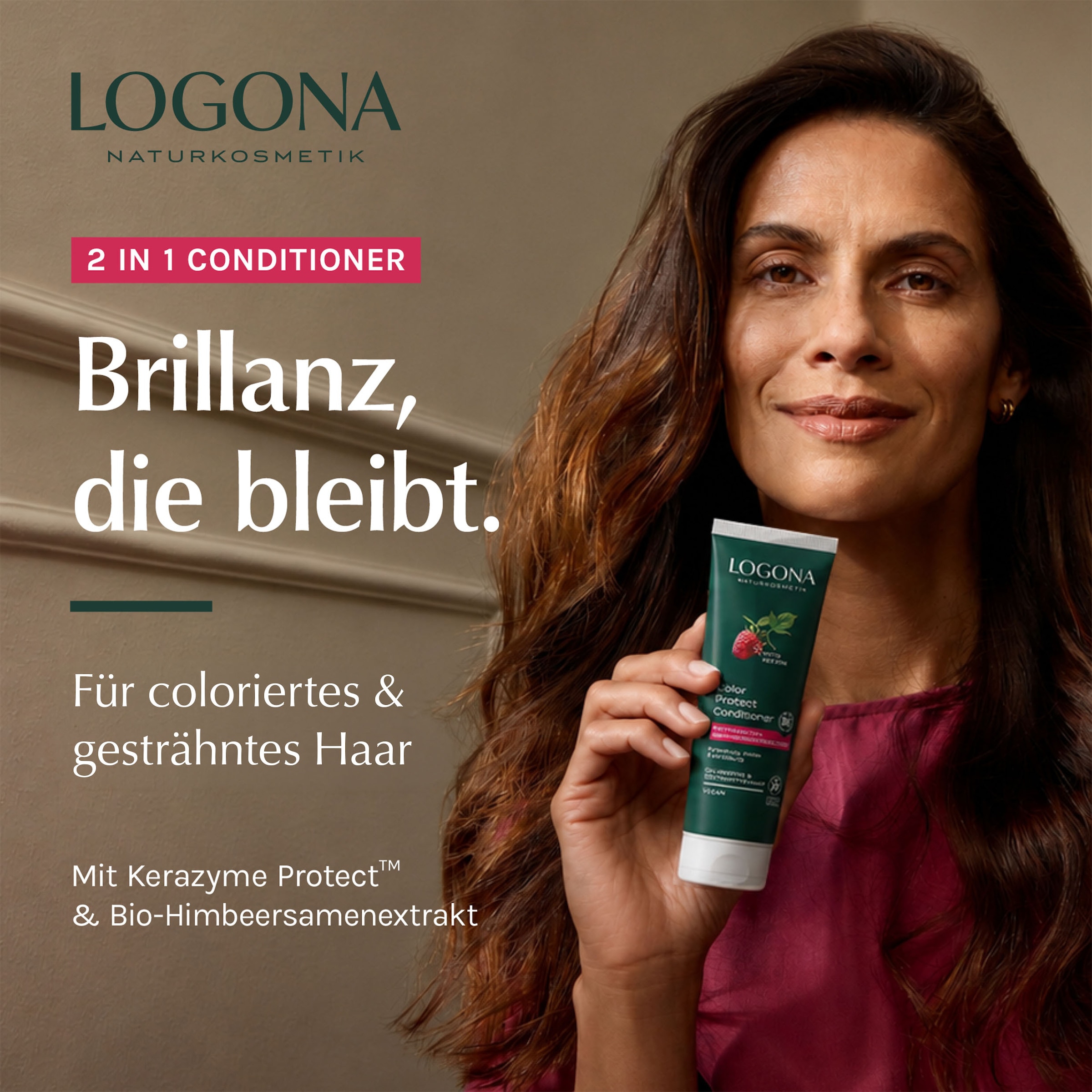 LOGONA Haarspülung »COLOR PROTECT CONDITIONER« für coloriertes und strapaziertes Haar, Leave-in-Formel ohne Ausspülen