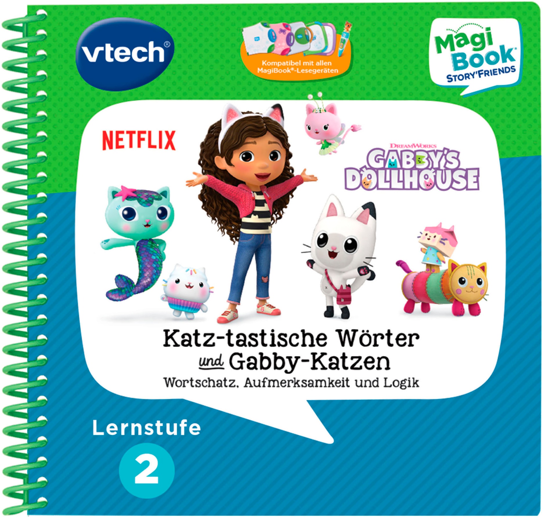 Vtech® »MagiBook Lernstufe 2 - Gabby's Dollhouse« inkl. Story'Friend Lernfigur