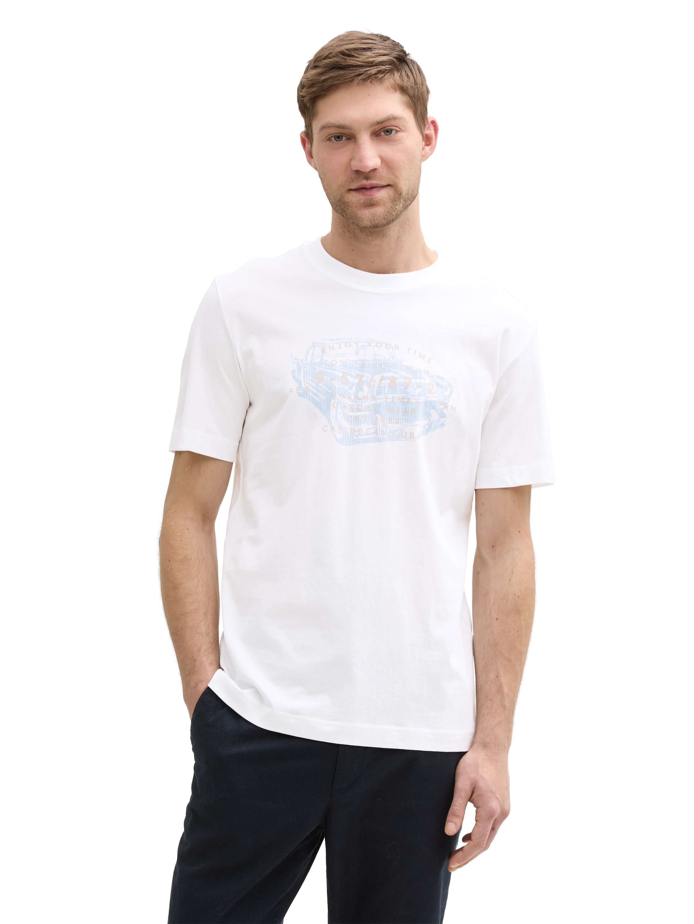 TOM TAILOR T-Shirt, (Packung, 2 tlg.), mit Frontprint