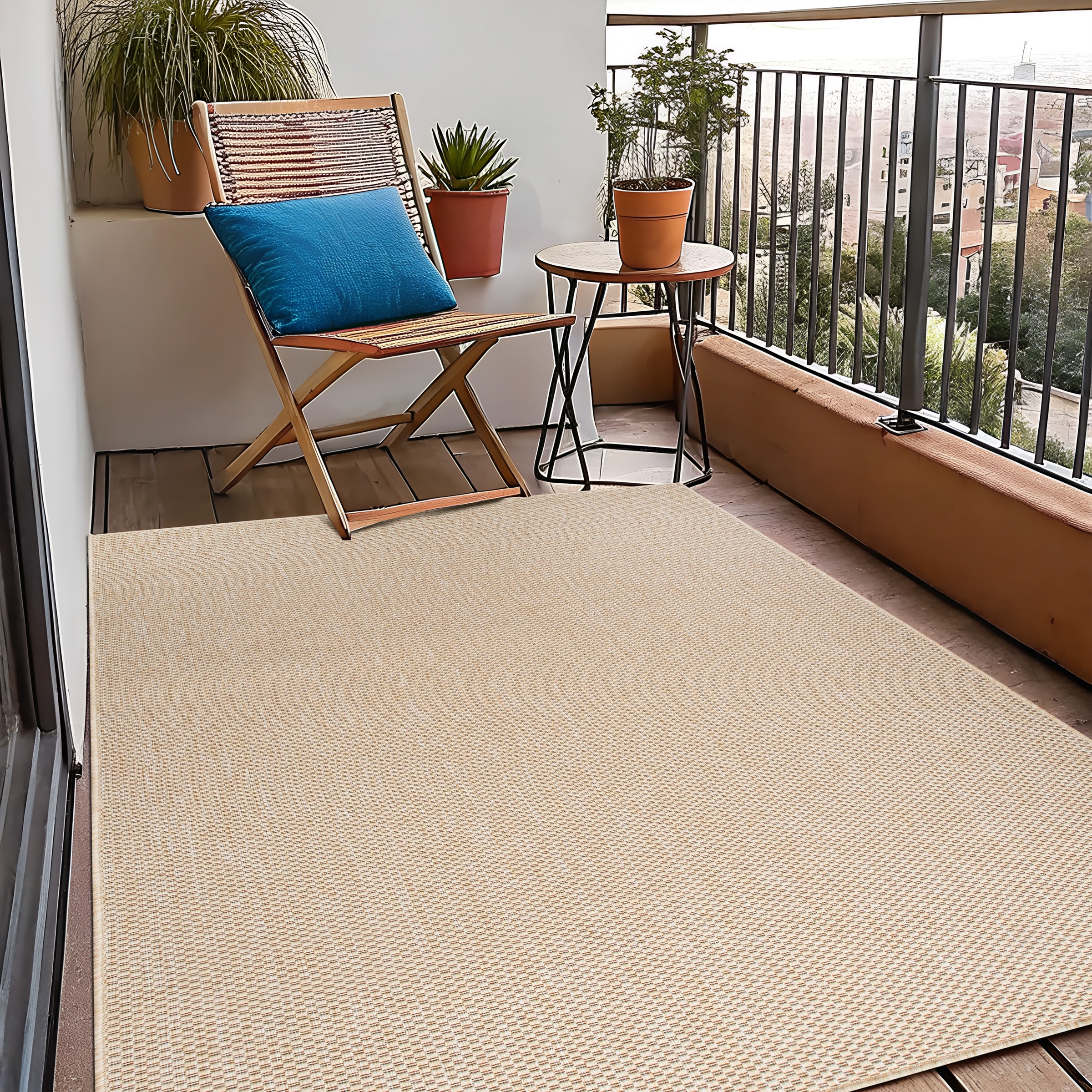 my home Teppich »Venedig auch als Läufer erhältlich«, rechteckig, 4 mm Höhe, In- und Outdoor geeignet, Sisal-Optik, Wetterfest & UV-beständig