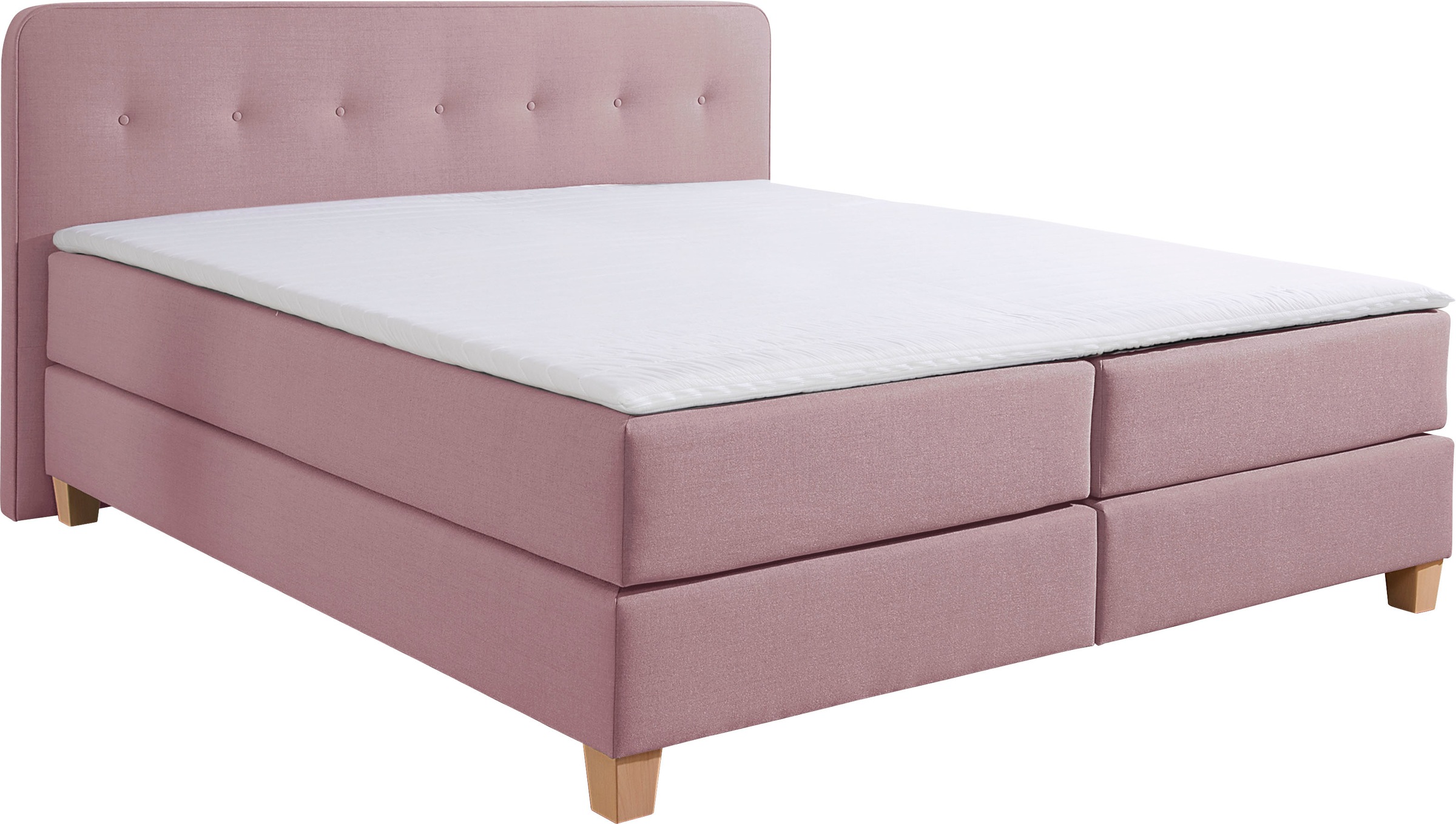 Boxspringbett »Fargo«, in Überlänge 220 cm, mit Topper, 3 Ausführungen, 4, Breiten