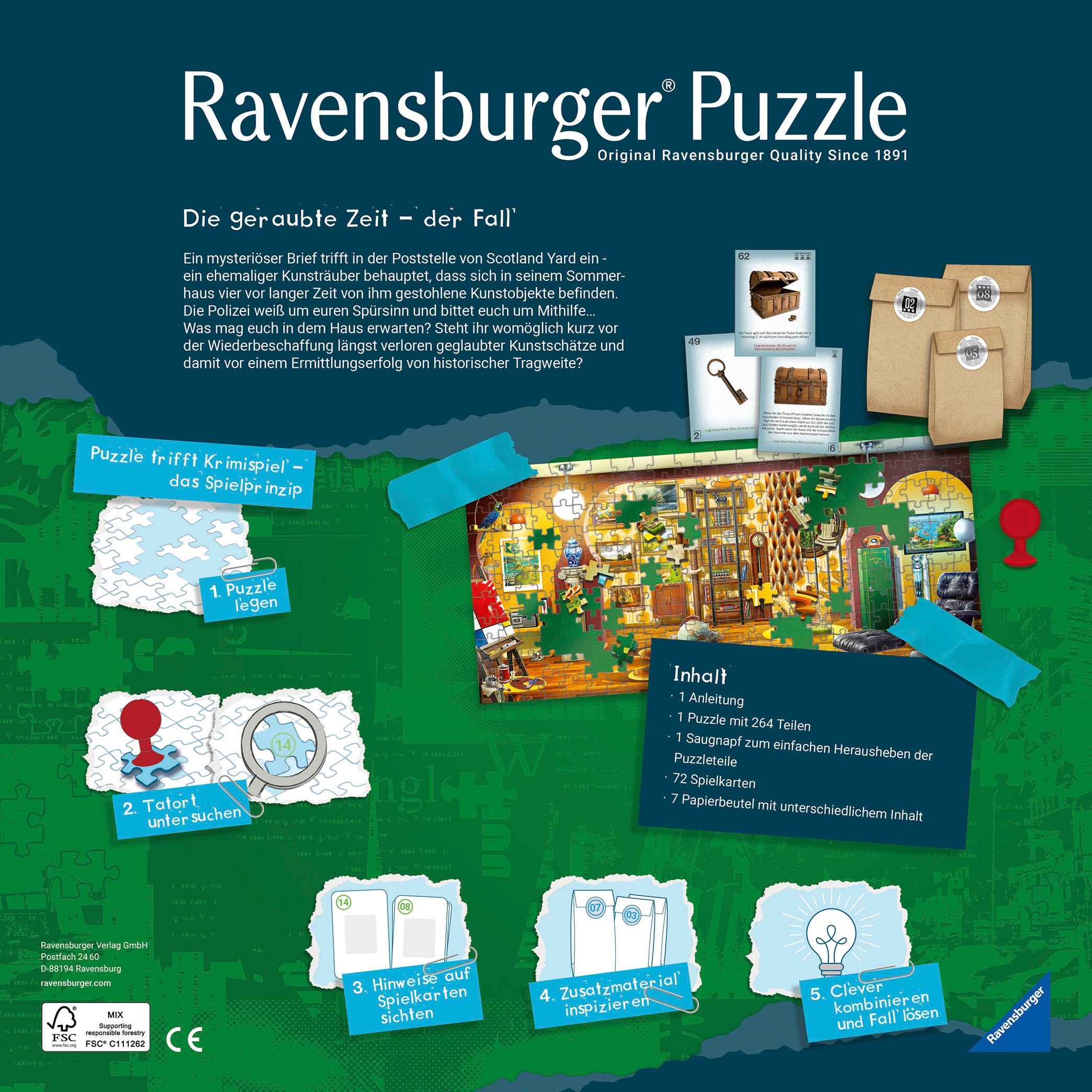 Ravensburger Puzzle »Puzzle X Crime Kids: Die geraubte Zeit«, Made in Europe