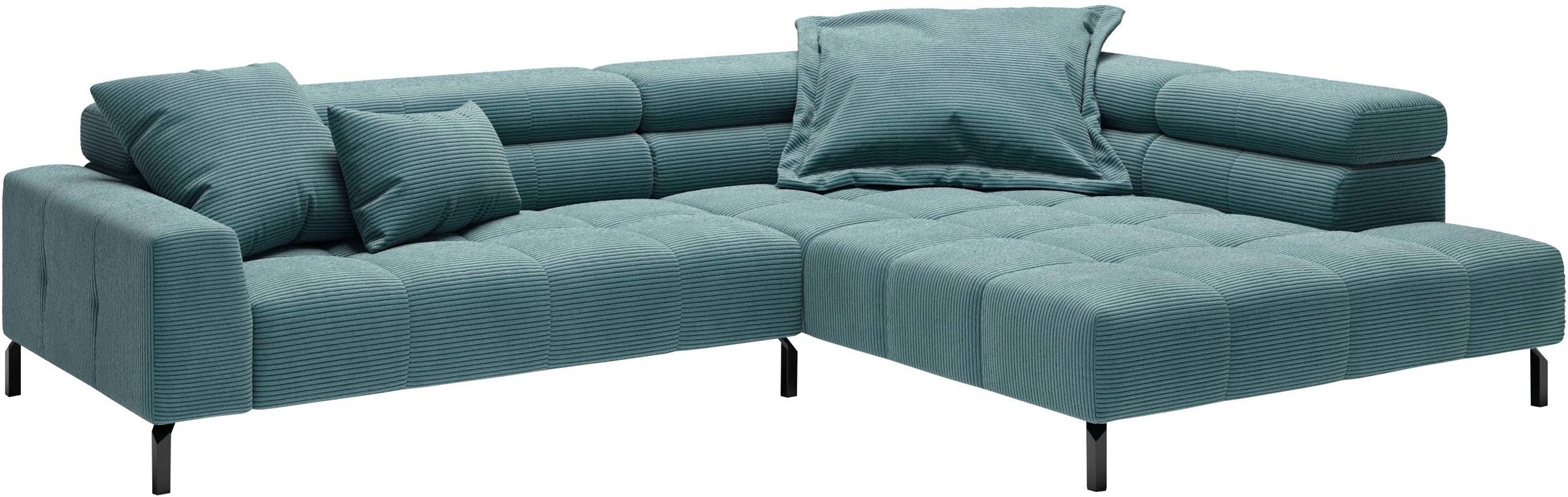 Places of Style Ecksofa »Cleveland, L-Form, incl. Kopfteilverstellung, Breite 311 cm«, wahlweise elektrischer Sitzvorzug