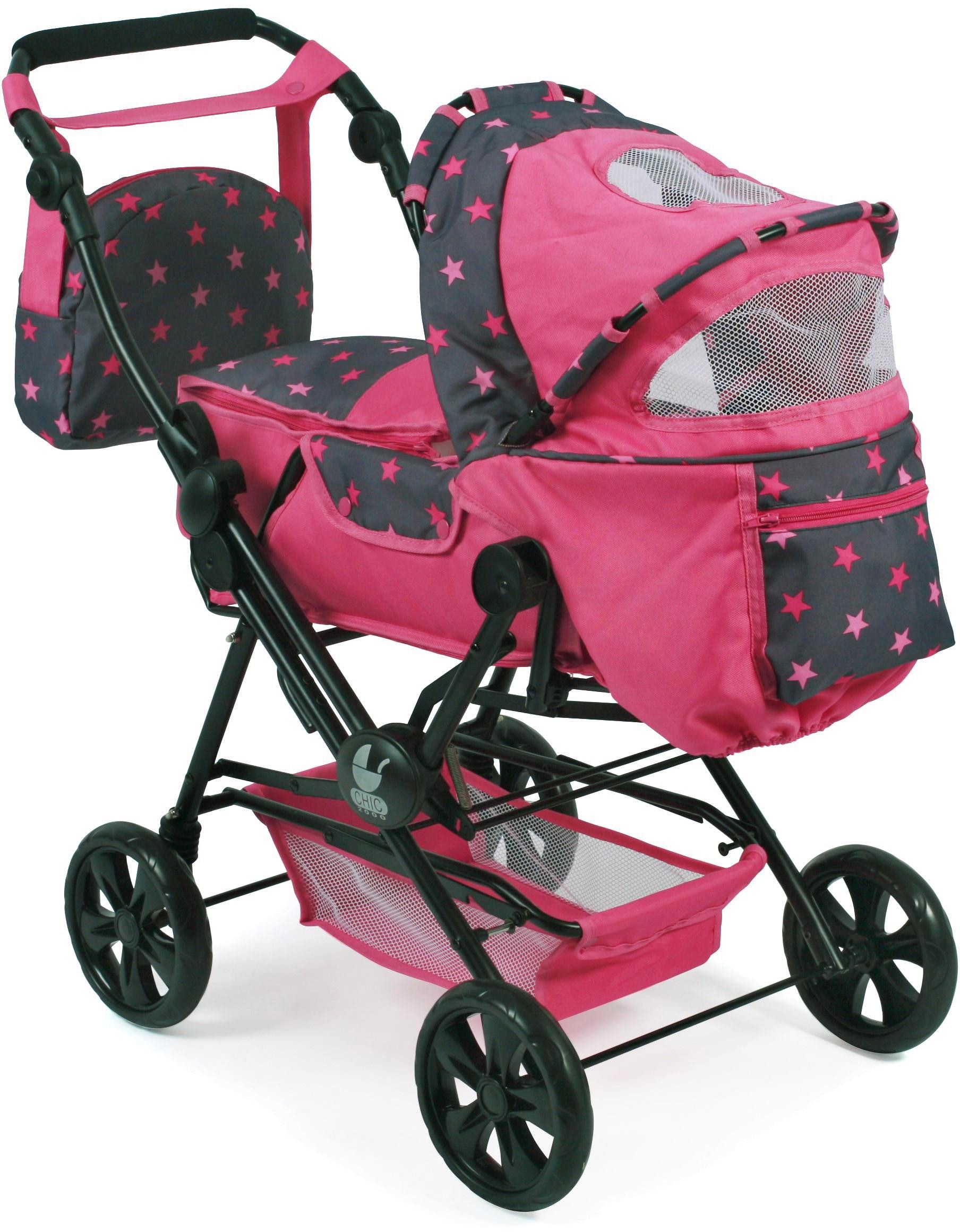 CHIC2000 Kombi-Puppenwagen »Road Star, Stars Pink«, mit herausnehmbarer Tragetasche